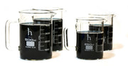 4-Piece Premium Hand Crafted Borosilicate Glass Beaker Mug Kitchen Set
