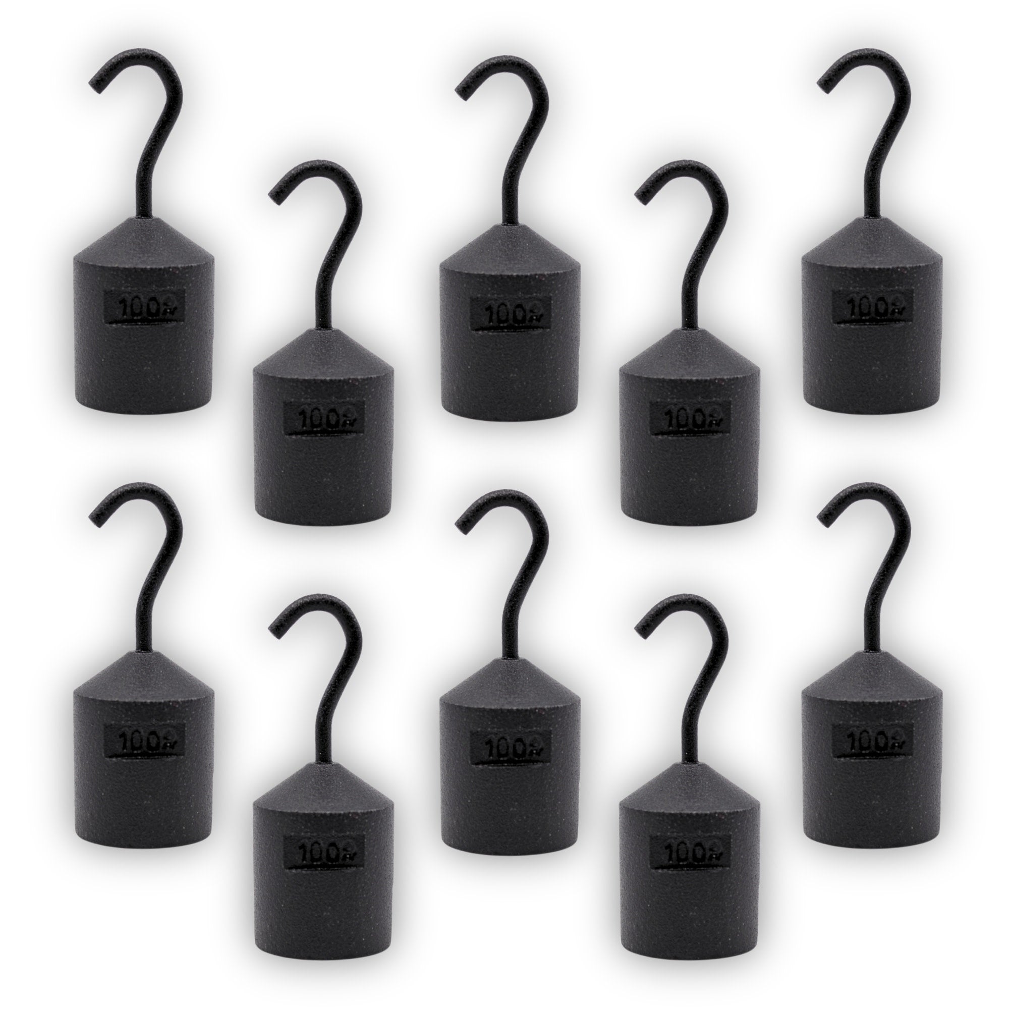 Iron Cylindrical Hooked Weight, 10-Pack
