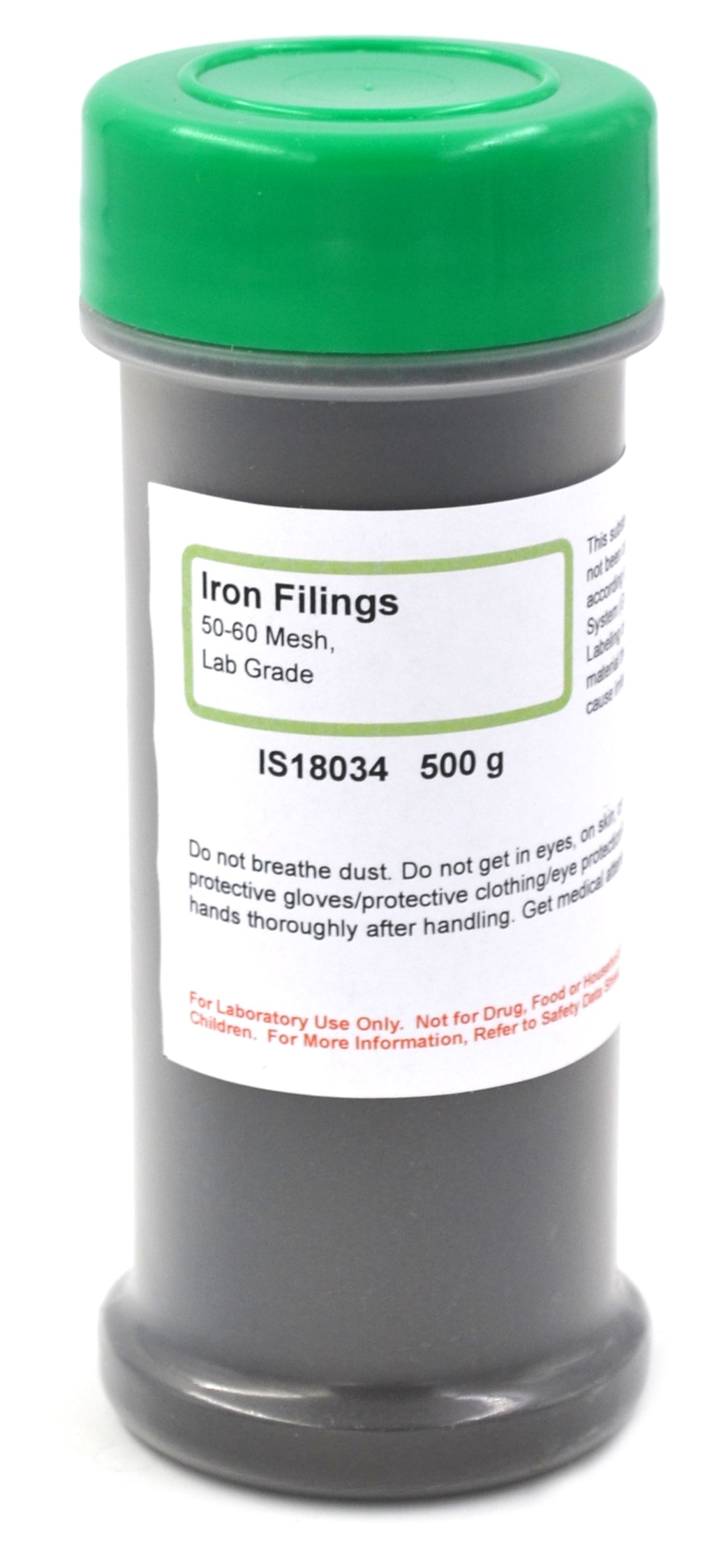 Laboratory Grade Coarse Iron Filings for Magnetism Experiments, 500g