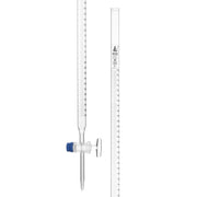 Class B Burette with Glass Key Stopcock, 100mL, White Graduations, Borosilicate Glass