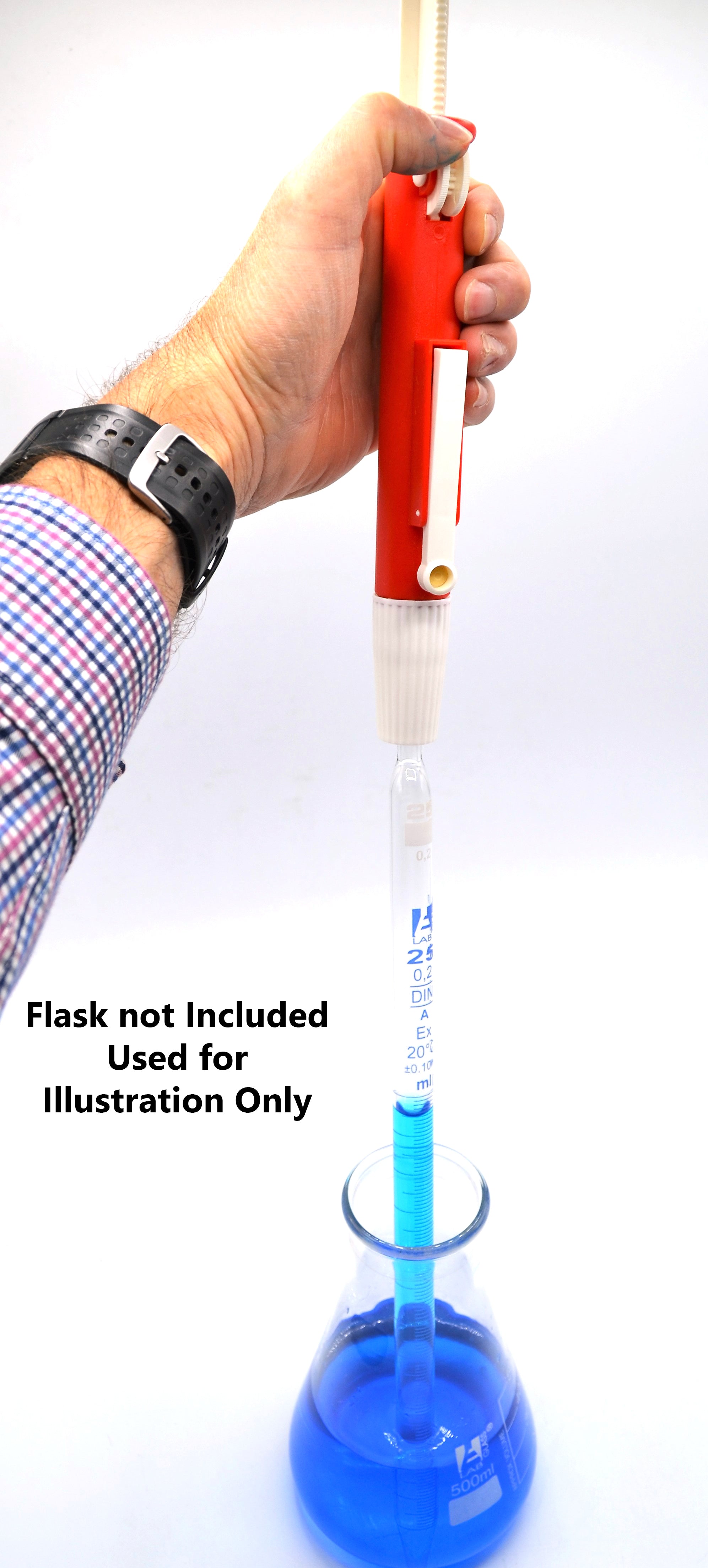 Class A Serological Pipette and One-Hand Pump Set, 25mL, White Graduations, Borosilicate Glass