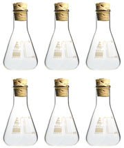 6-Pack Boiling Flasks with Cork Stoppers, 50mL, Borosilicate Glass