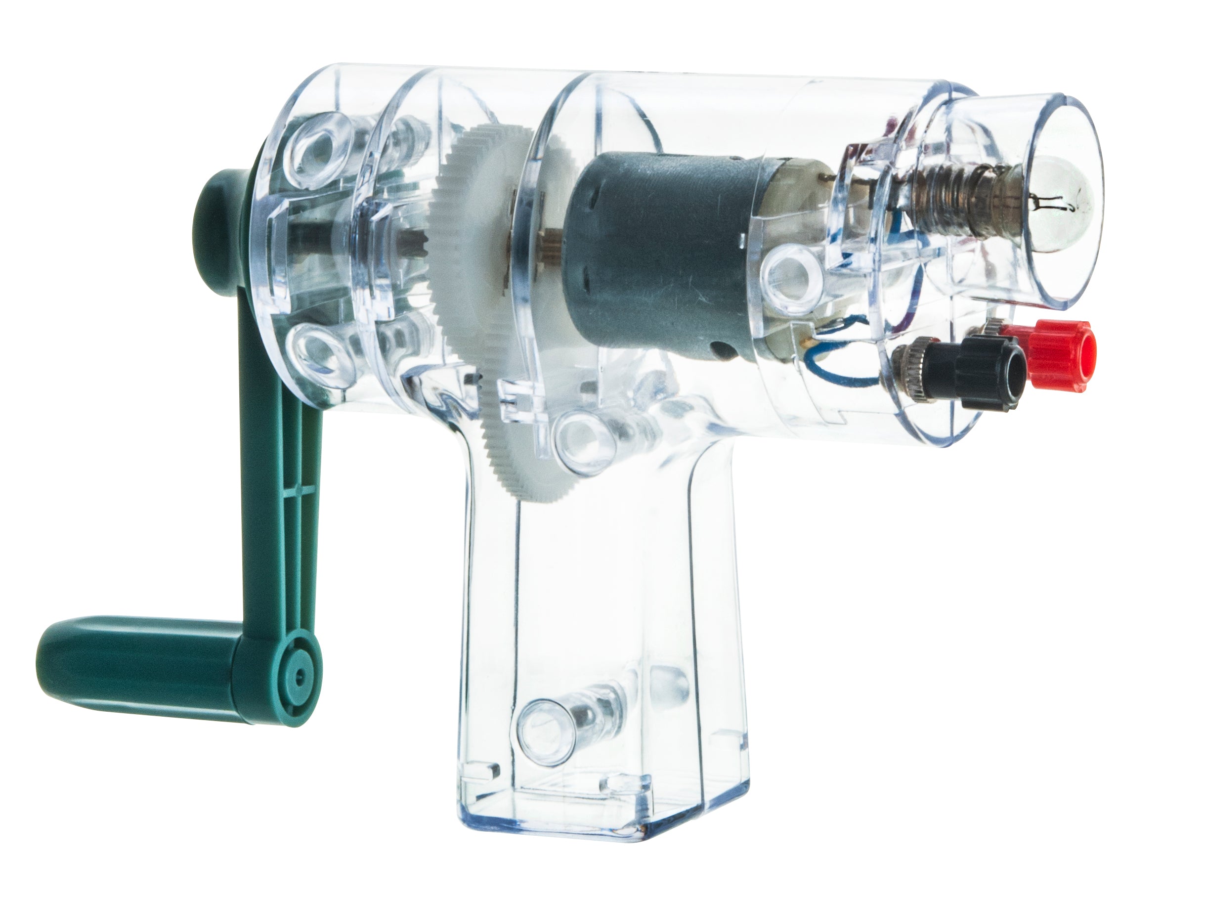 12V DC Hand Crank Generator with Light Bulb