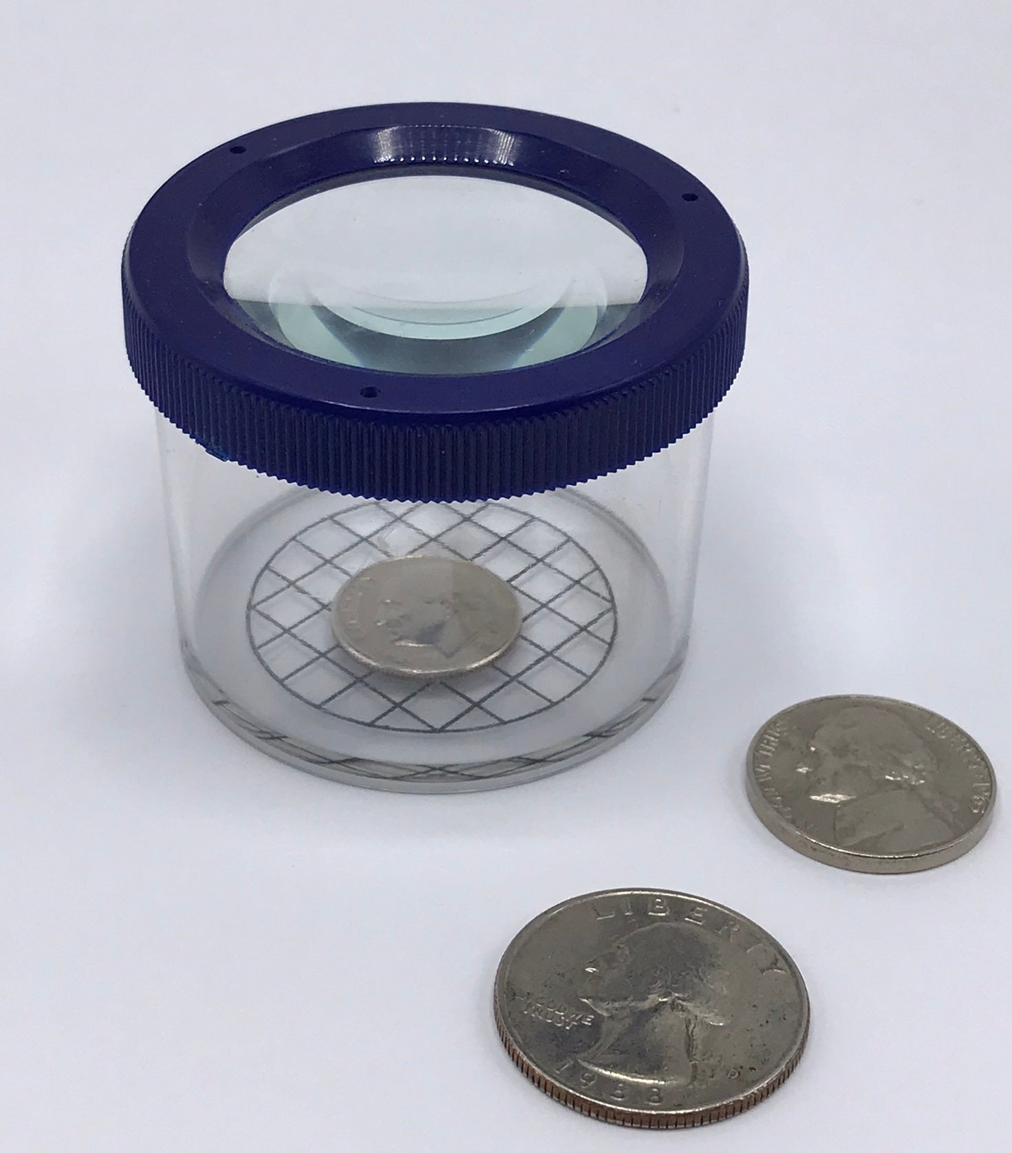 Round Bug Viewer with 4X Magnifier Lid