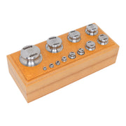 1000g Euro Design Stainless Steel Balance Weight Set with Wooden Block