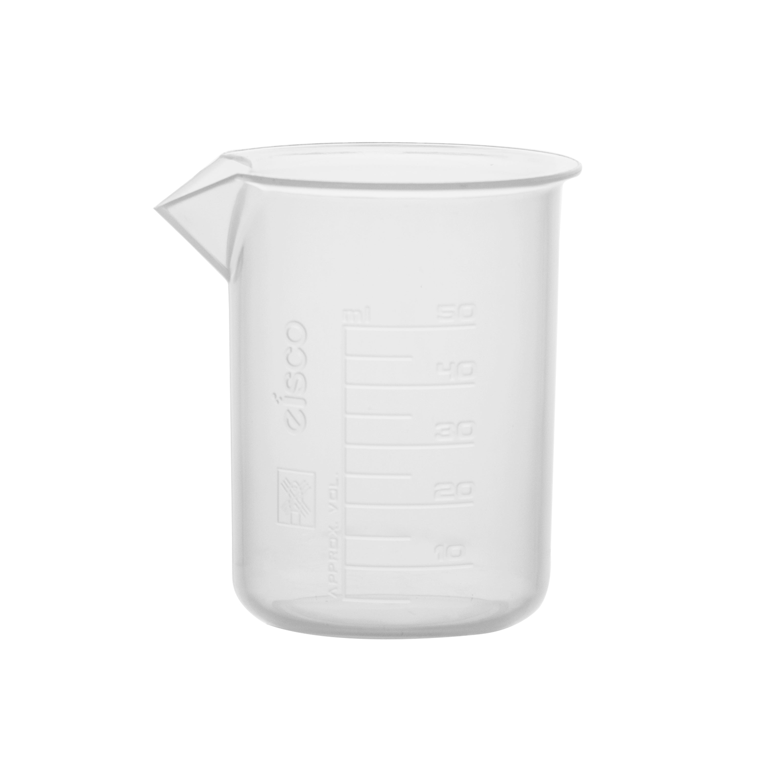 Polypropylene Beaker with Raised Graduations and Tapered Spout