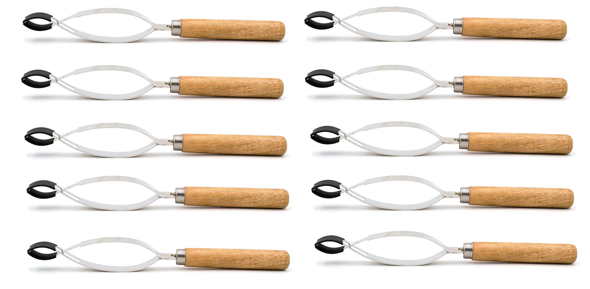 Stainless Steel Spring Clip Test Tube Holder with Wooden Handle