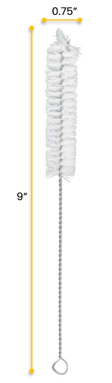 Bristle Cleaning Brush, 9" - Fan Shaped End - 0.75" Diameter