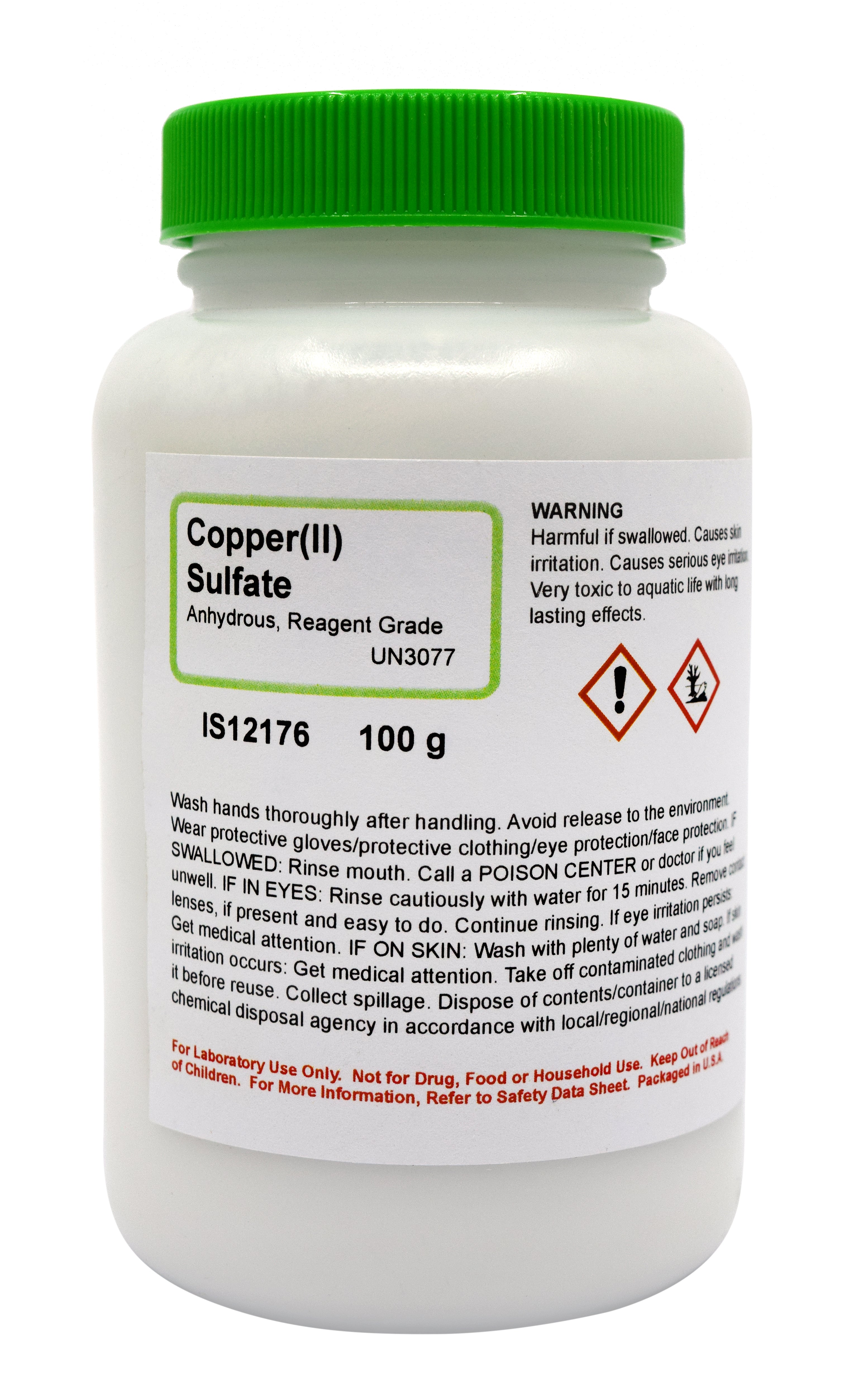 Reagent Grade Anhydrous Copper (II) Sulfate, 100g