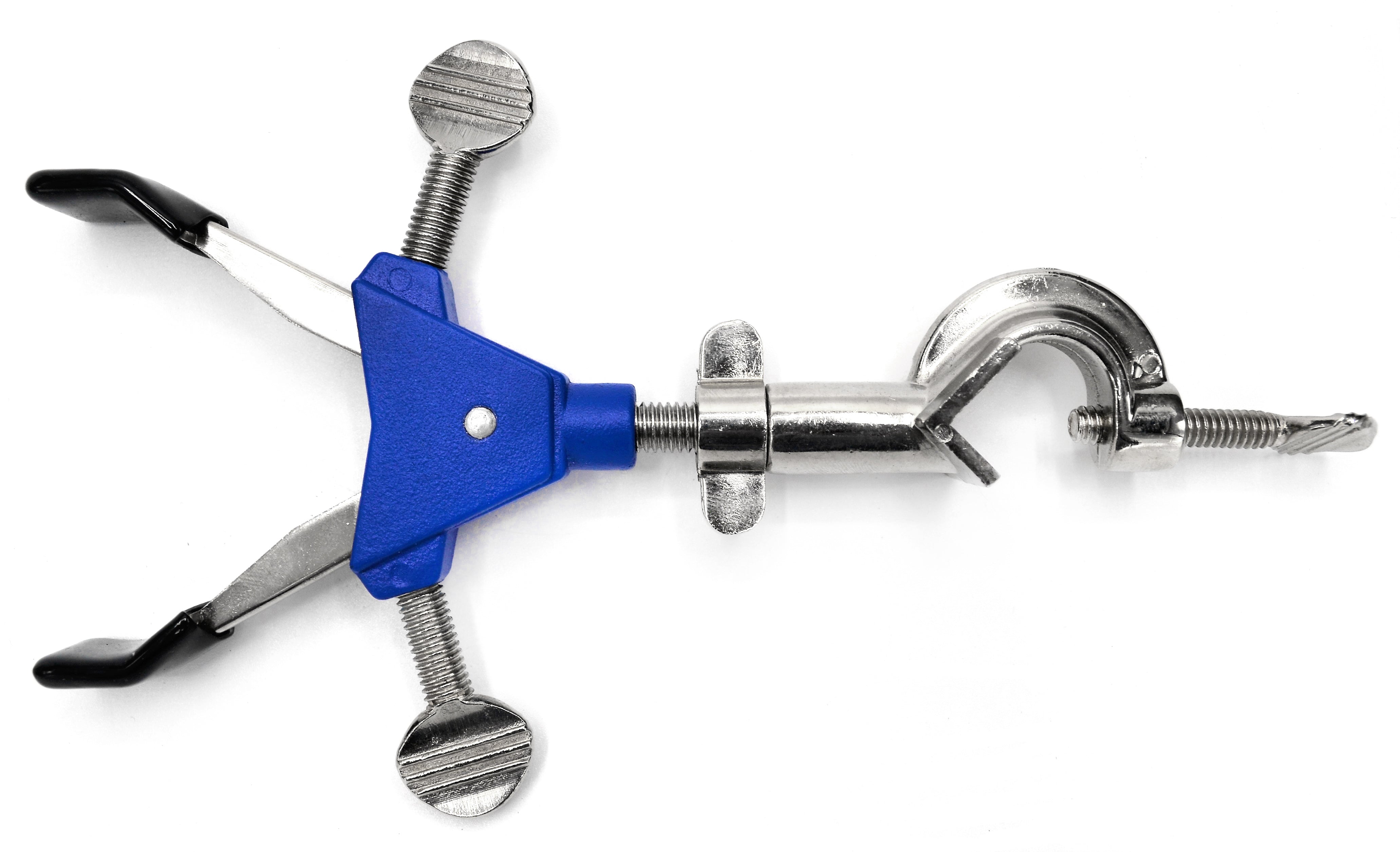 2-Prong Vinyl-Coated Spring-Loaded Clamp with Swivel Boss Head, 2.75" Max