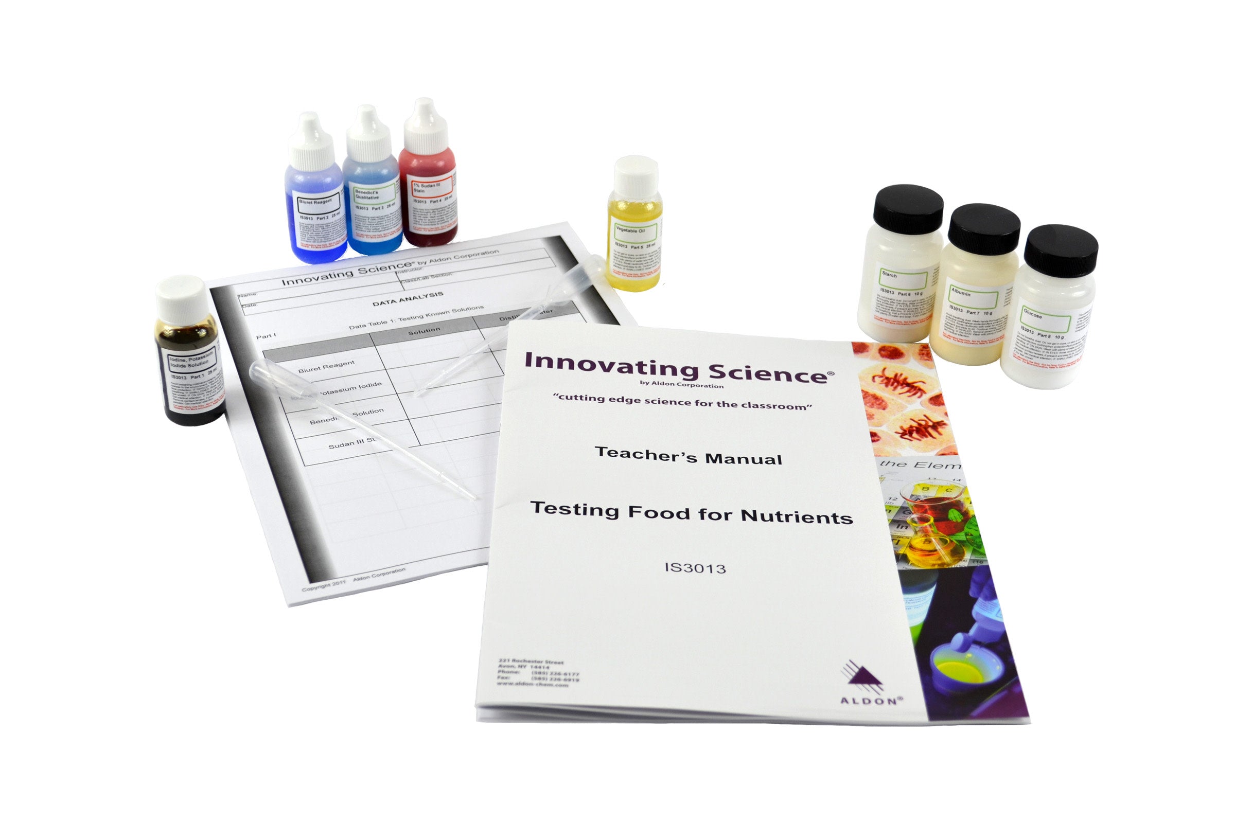 Testing Food for Nutrients Chemistry Kit - Materials for 15 Groups of Students