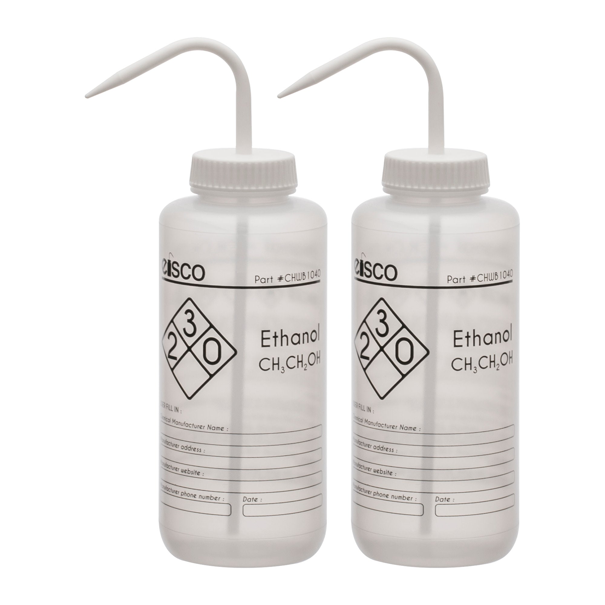 Ethanol Wash Bottle, LDPE, 1-Color Label, 1000mL