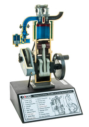4-Stroke Gasoline Hand-Crank Engine Model, 13.75"