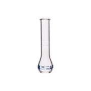 Class A Borosilicate Glass Volumetric Flask with Beaded Rim, Blue Graduations