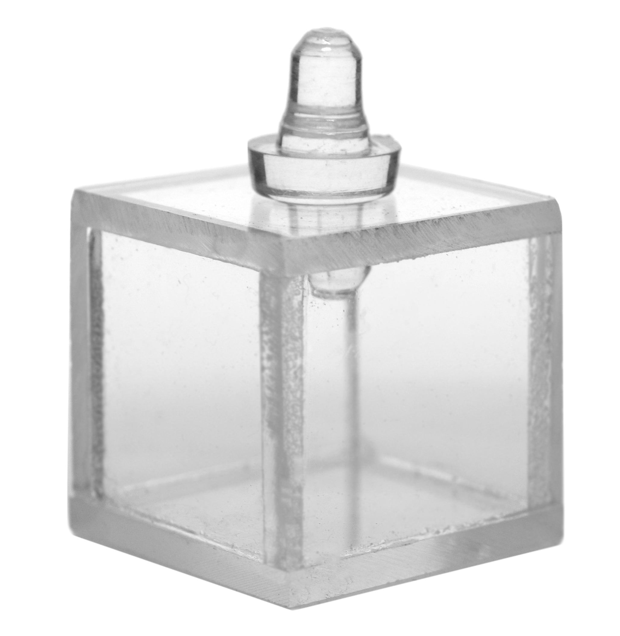 Hollow Acrylic Cube Prism with Stopper, 1 x 1"