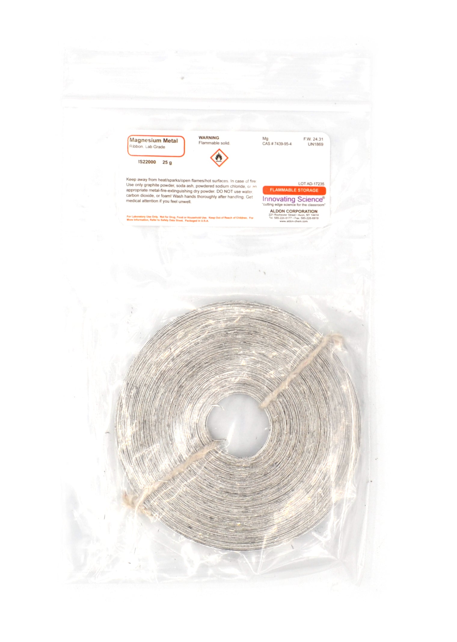 Magnesium Ribbon, Laboratory Grade