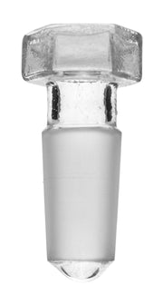 Hexagonal Hollow Stopper with Round End, 14/23, Borosilicate Glass