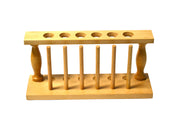 6-Hole Premium Wooden Test Tube Rack with Pins, 9.4", for 25mm Tubes