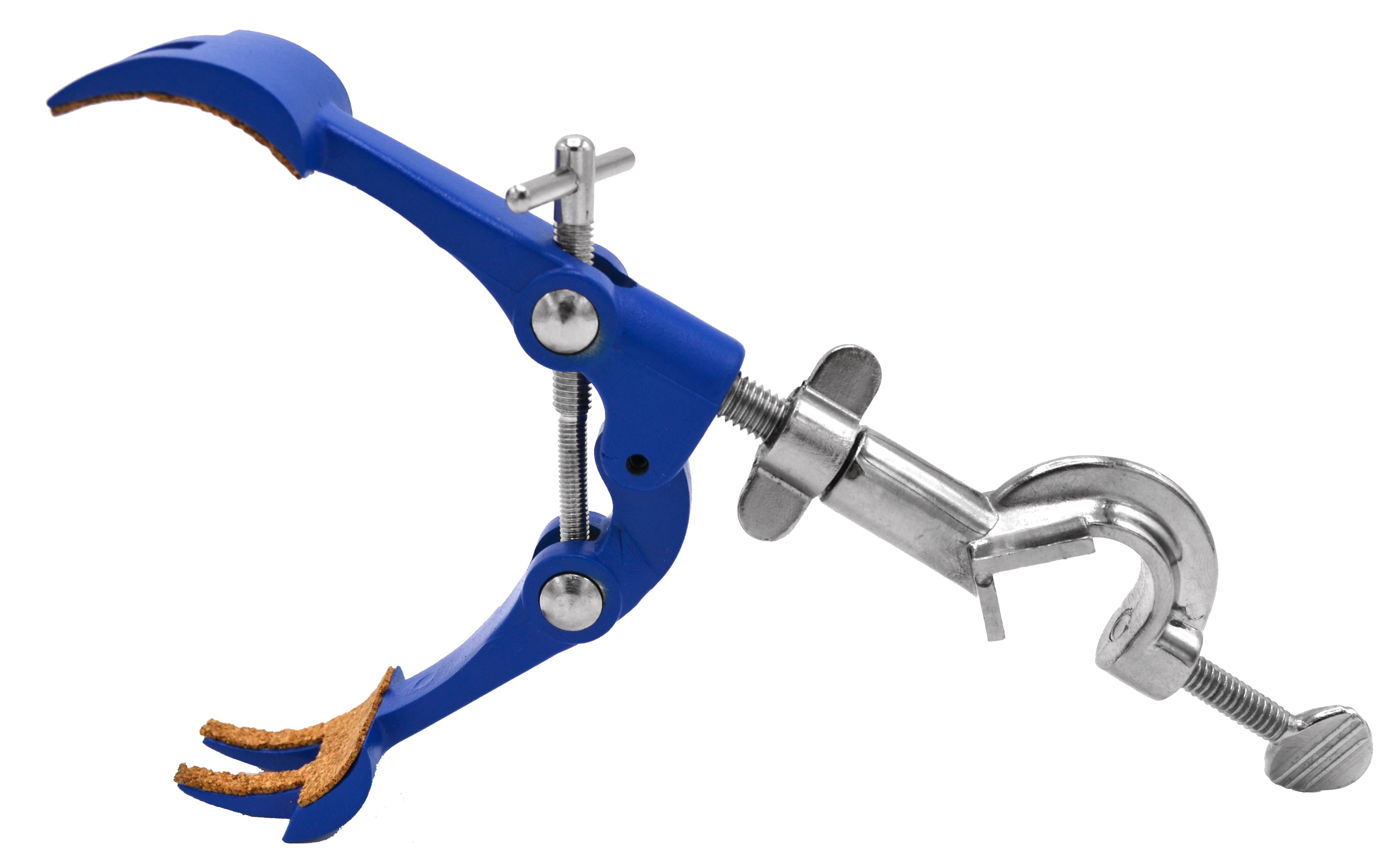 4-Prong Cork-Lined Clamp with Swivel Boss Head, 4.1" Max