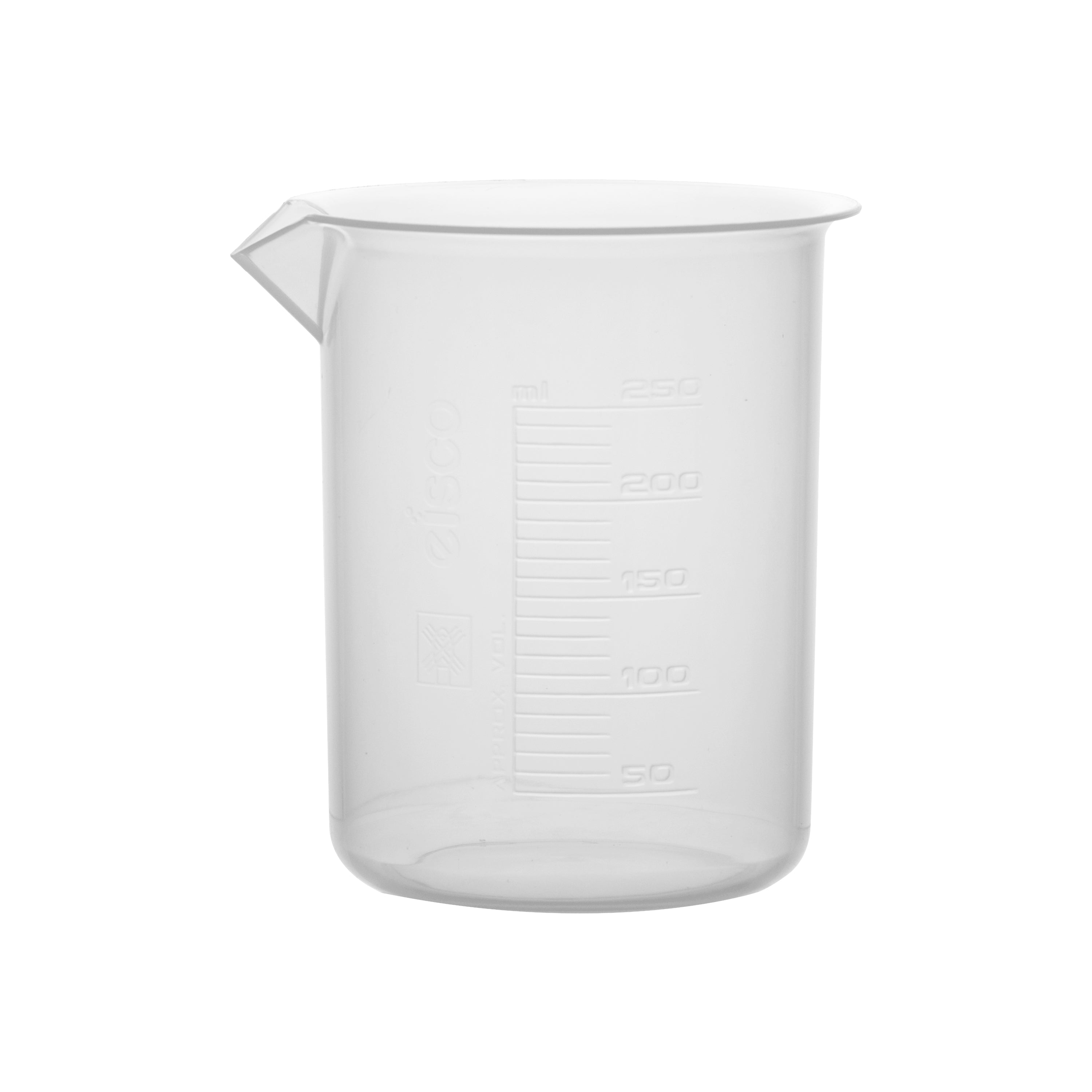 Polypropylene Beaker with Raised Graduations and Tapered Spout