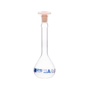 Class A Borosilicate Glass Volumetric Flask with Polypropylene Stopper, White Graduations