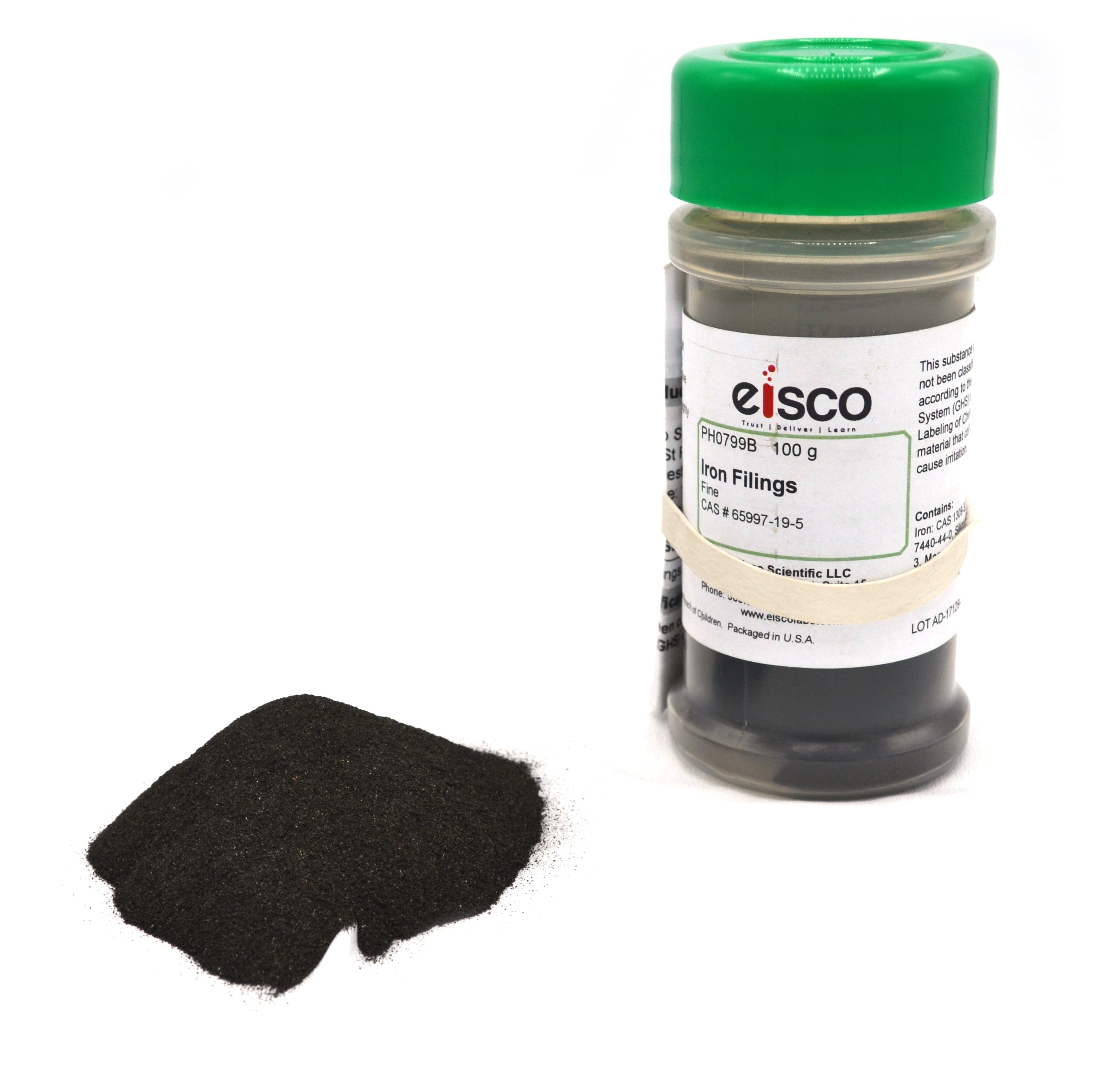 Fine Iron Filings in Sprinkle Bottle, 100g, 40-60 Mesh