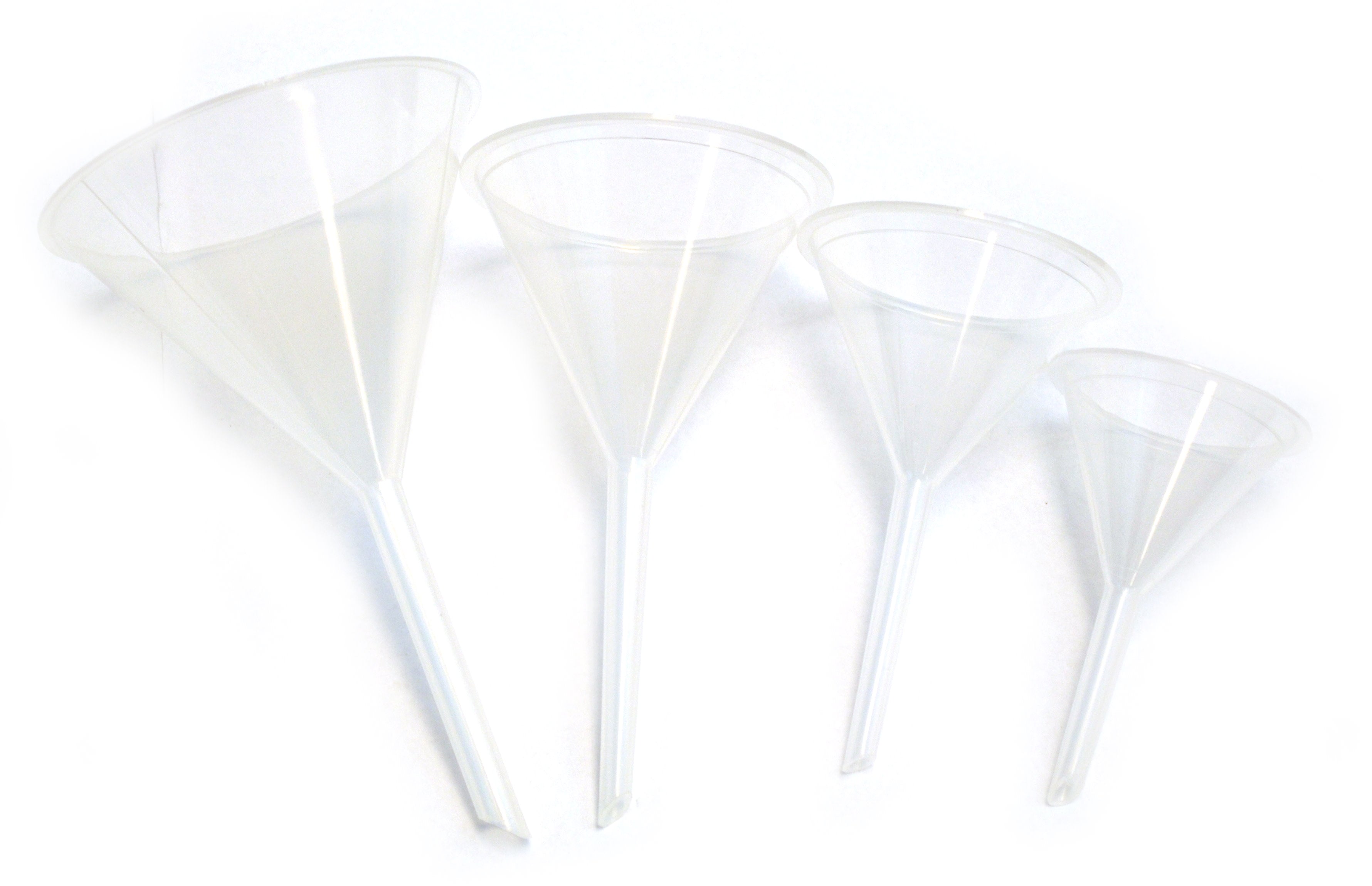 4-Piece Polypropylene Funnel Set, 2.25/2.75/3.25/3.9 inch