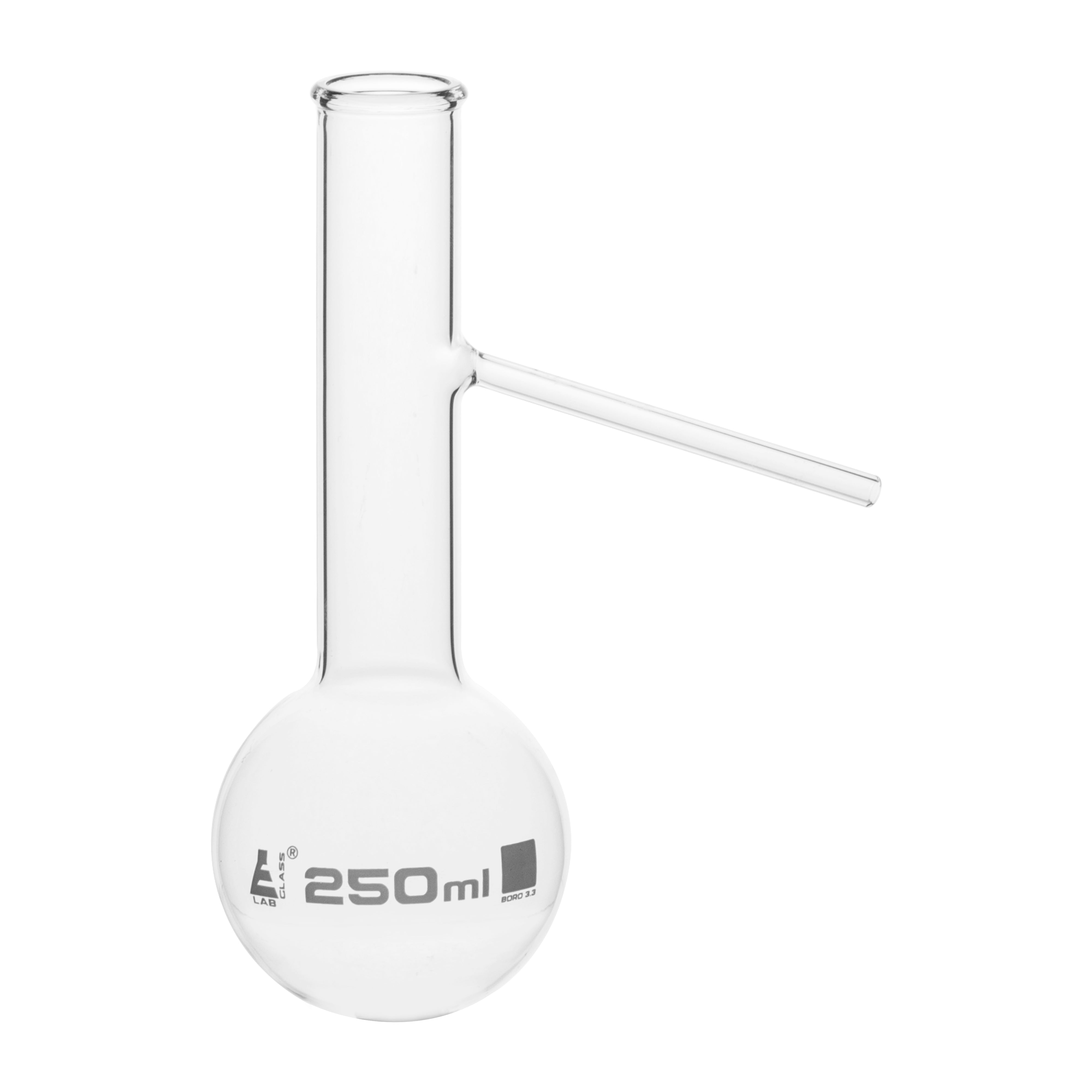 Round Bottom Borosilicate Glass Distillation Flask with Side Arm and Beaded Rim