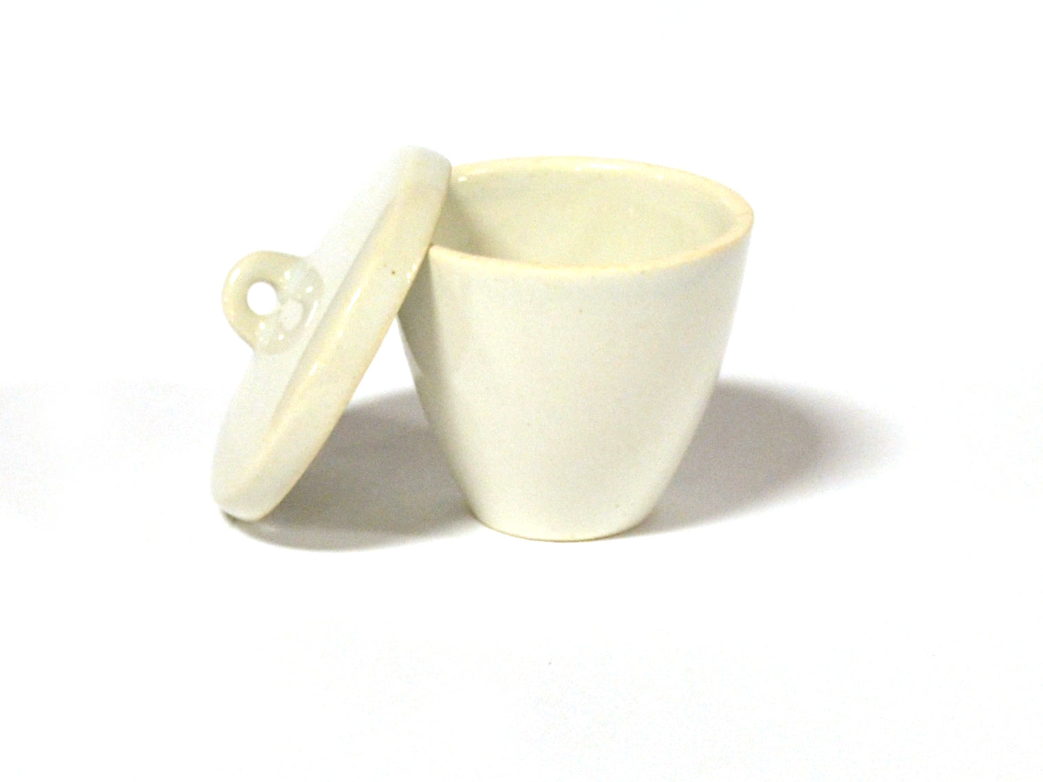 Tall Form Porcelain Crucible with Lid