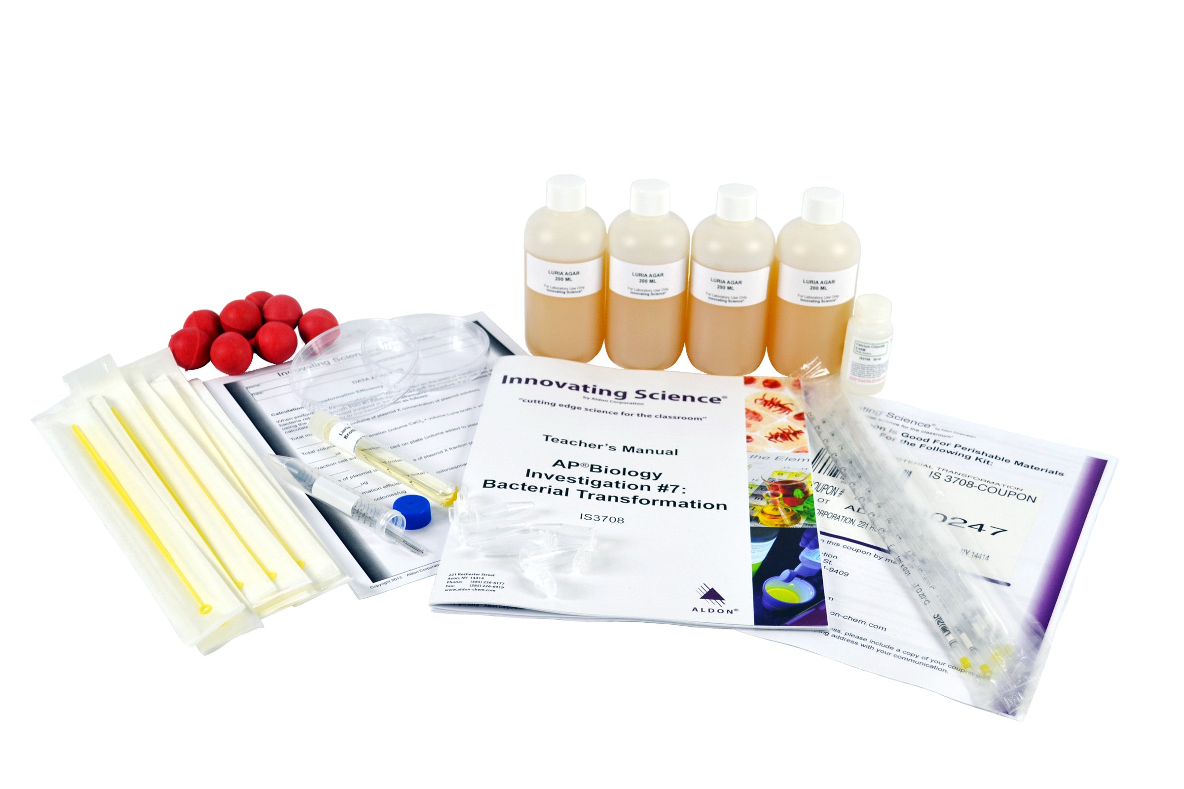 AP Biology Investigation #8 Bacterial Transformation Kit for 8 Student Groups