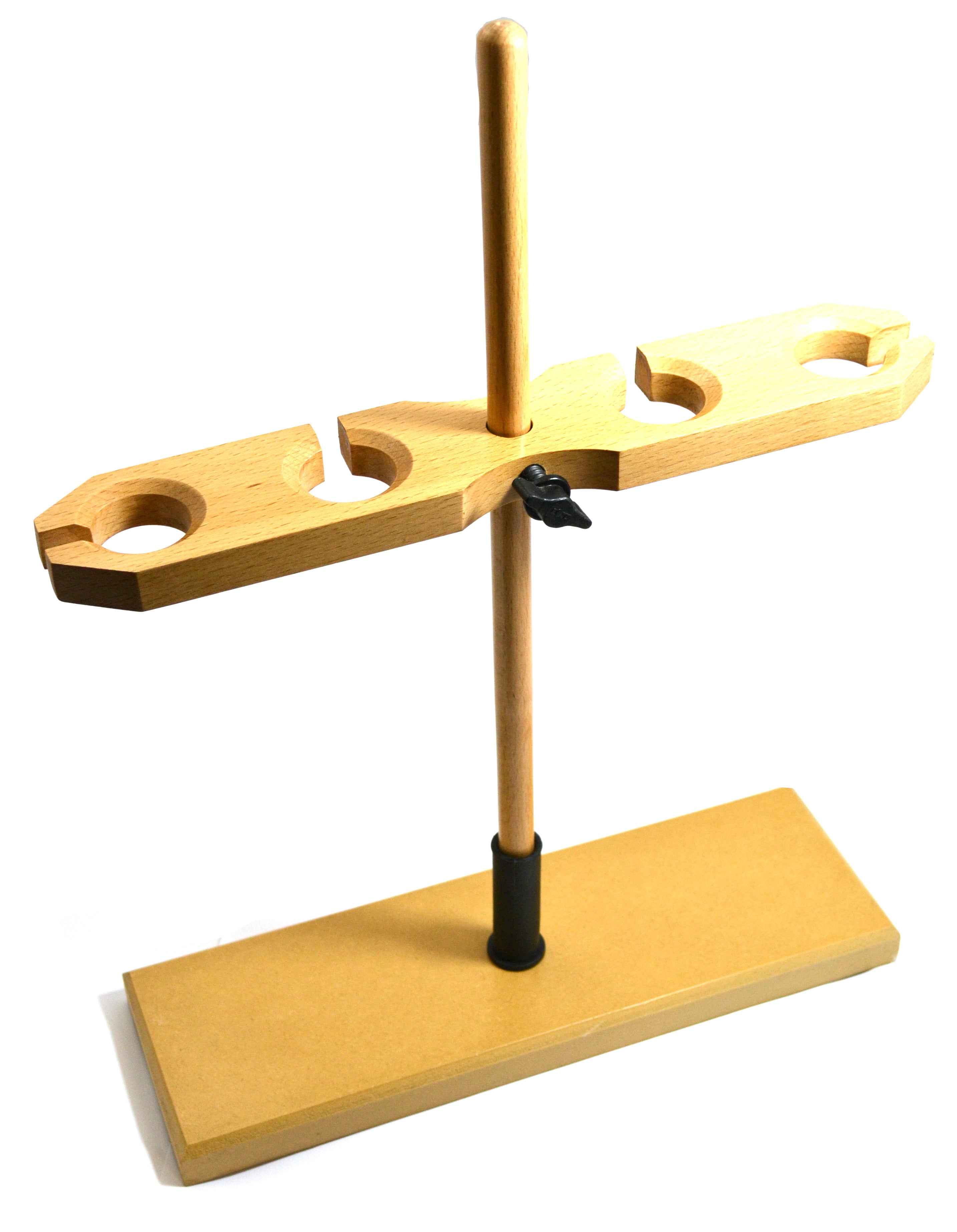 Adjustable Wooden Funnel Stand for 4 Funnels, 20" Tall, 1.5" Hole