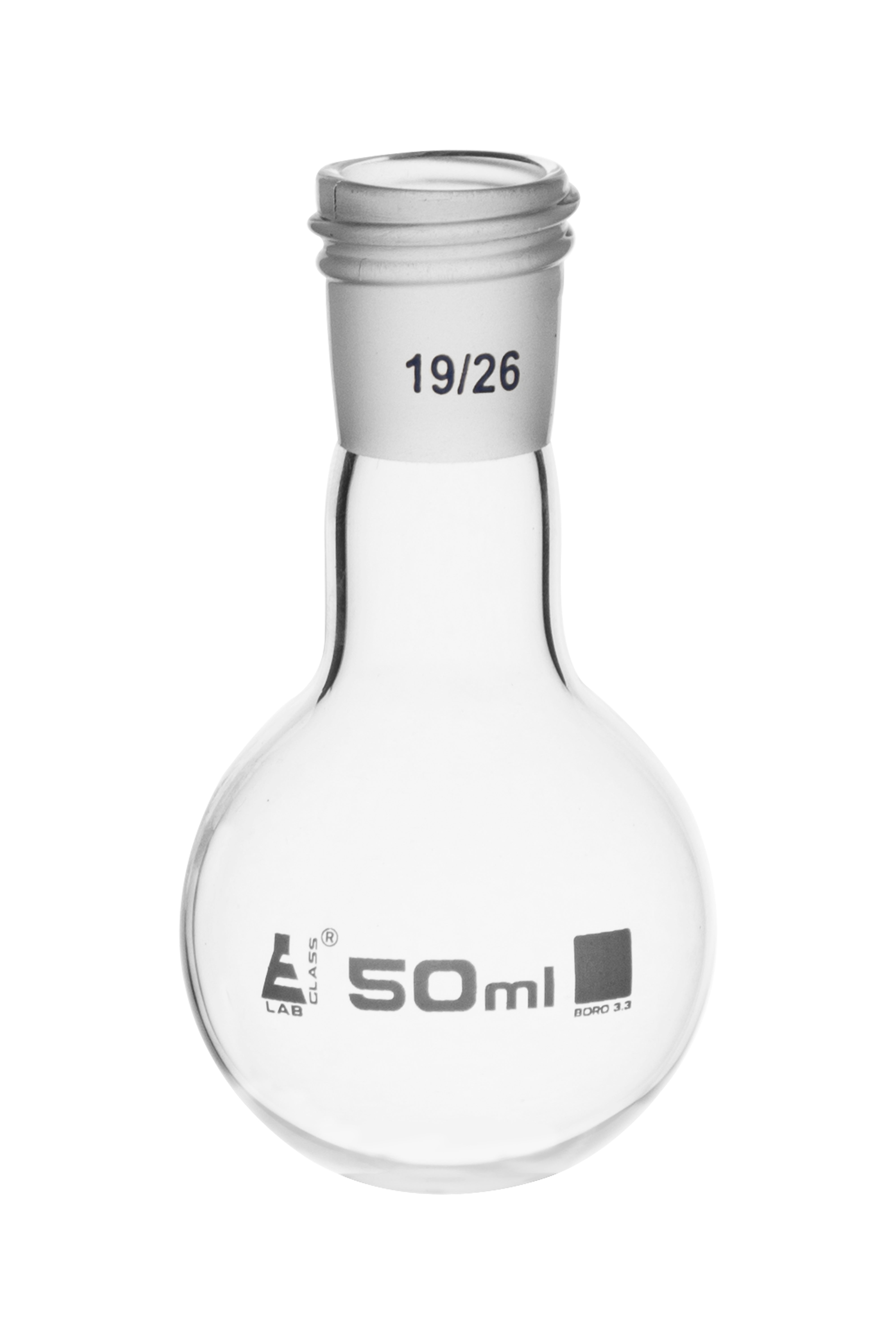 Round Bottom Borosilicate Glass Boiling Flask with Threaded Joint