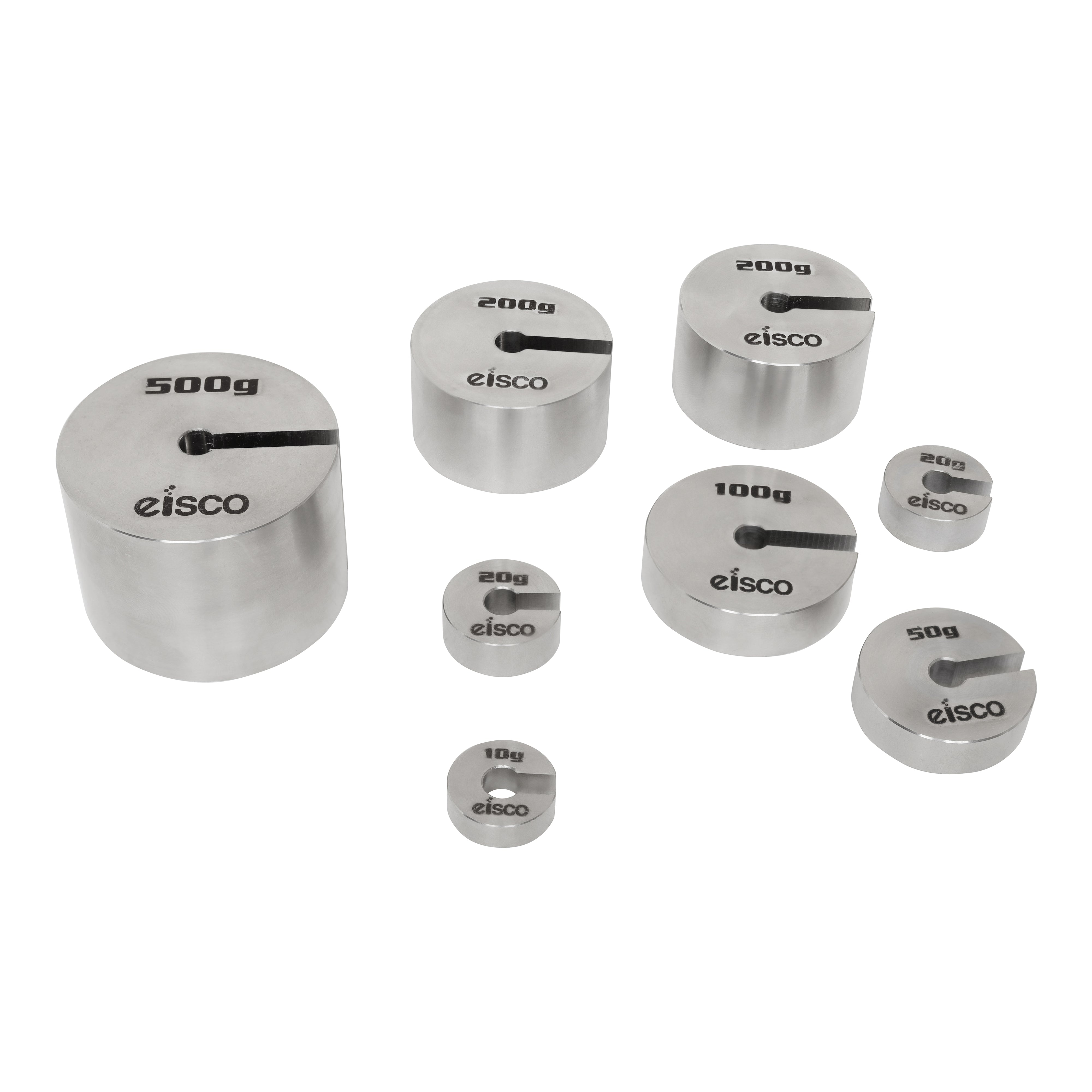 8-Piece Premium Stainless Steel Slotted Mass Set