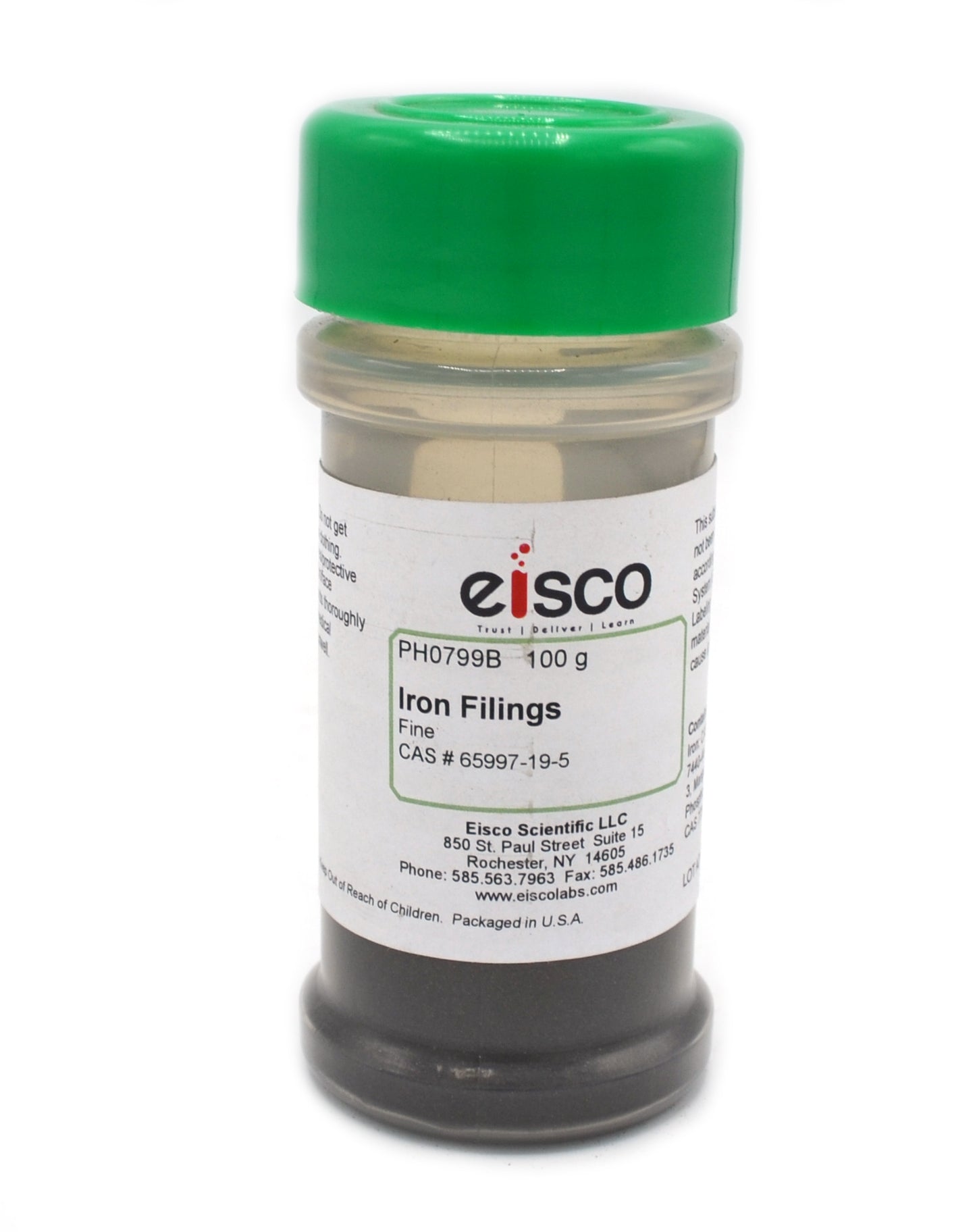 Fine Iron Filings in Sprinkle Bottle, 100g, 40-60 Mesh