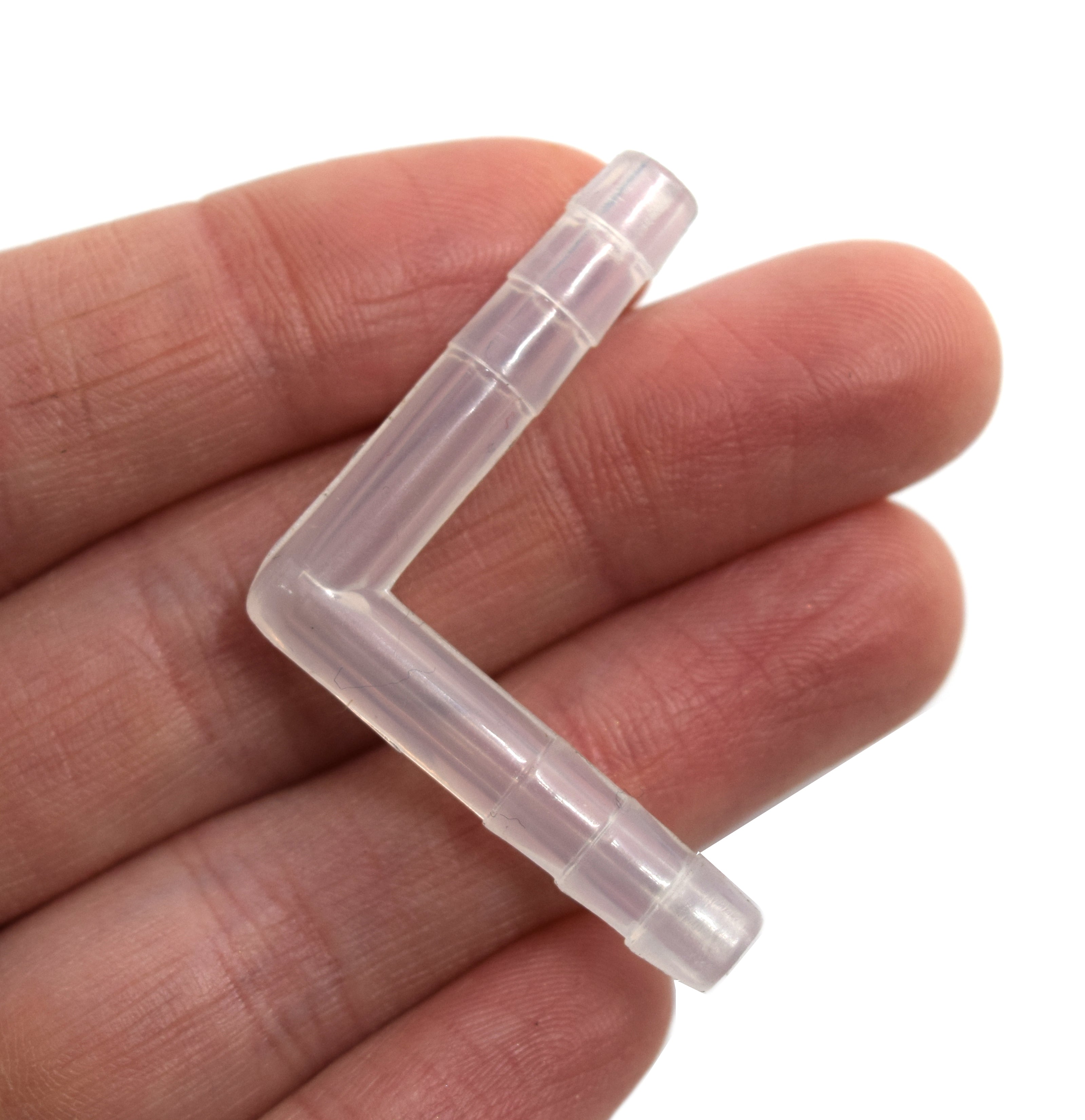 L-Shape Autoclavable Polypropylene Tubing Connector, 2-Way, 2"