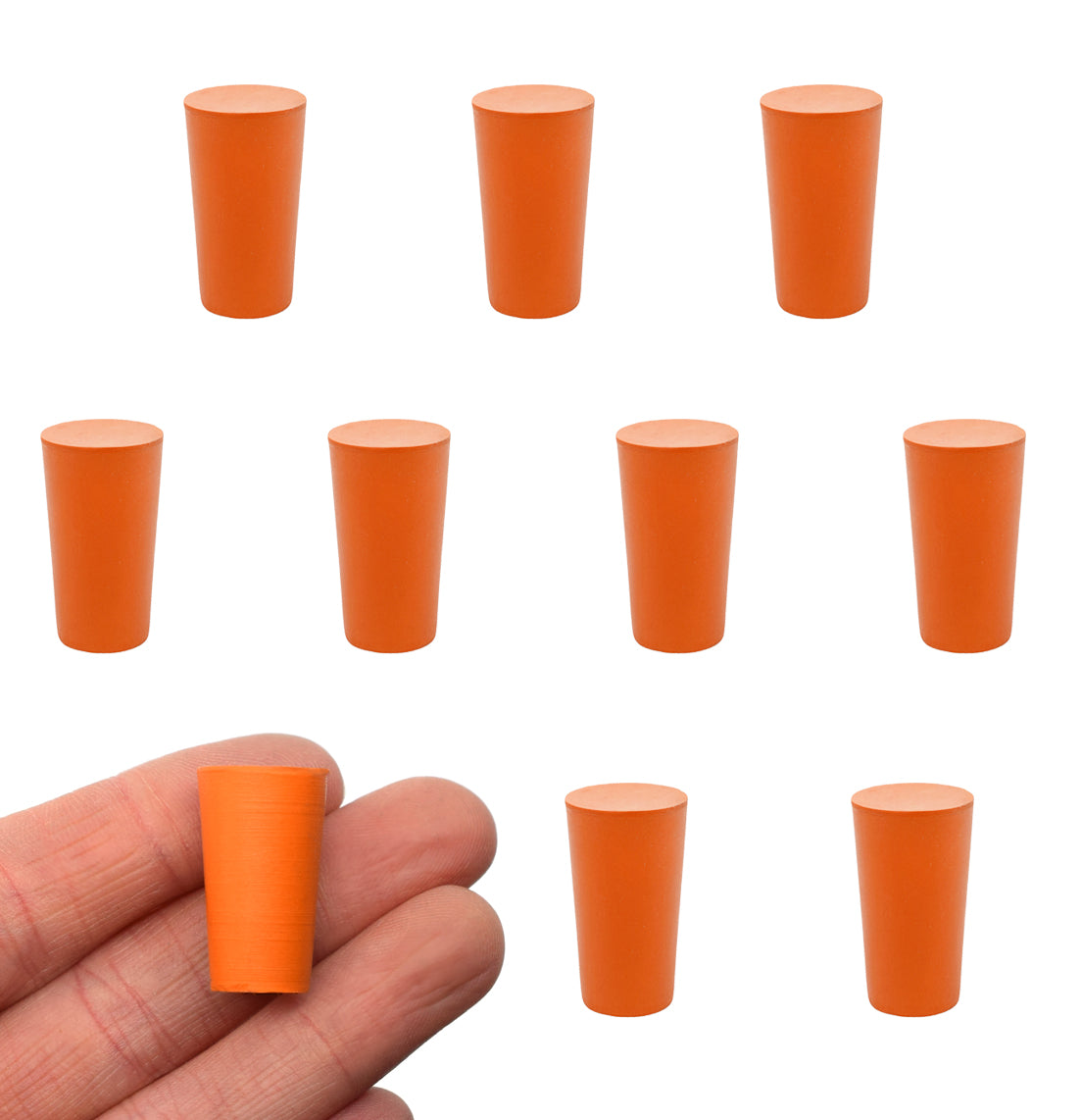 Solid Rubber Stopper, 10-Pack