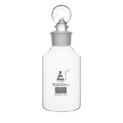 Wide Mouth Reagent Bottle with Glass Penny Stopper, 1000mL, Borosilicate 3.3 Glass