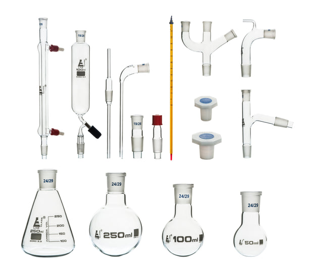 17-Piece Advanced Organic Chemistry Distillation Glassware Set in Plas ...