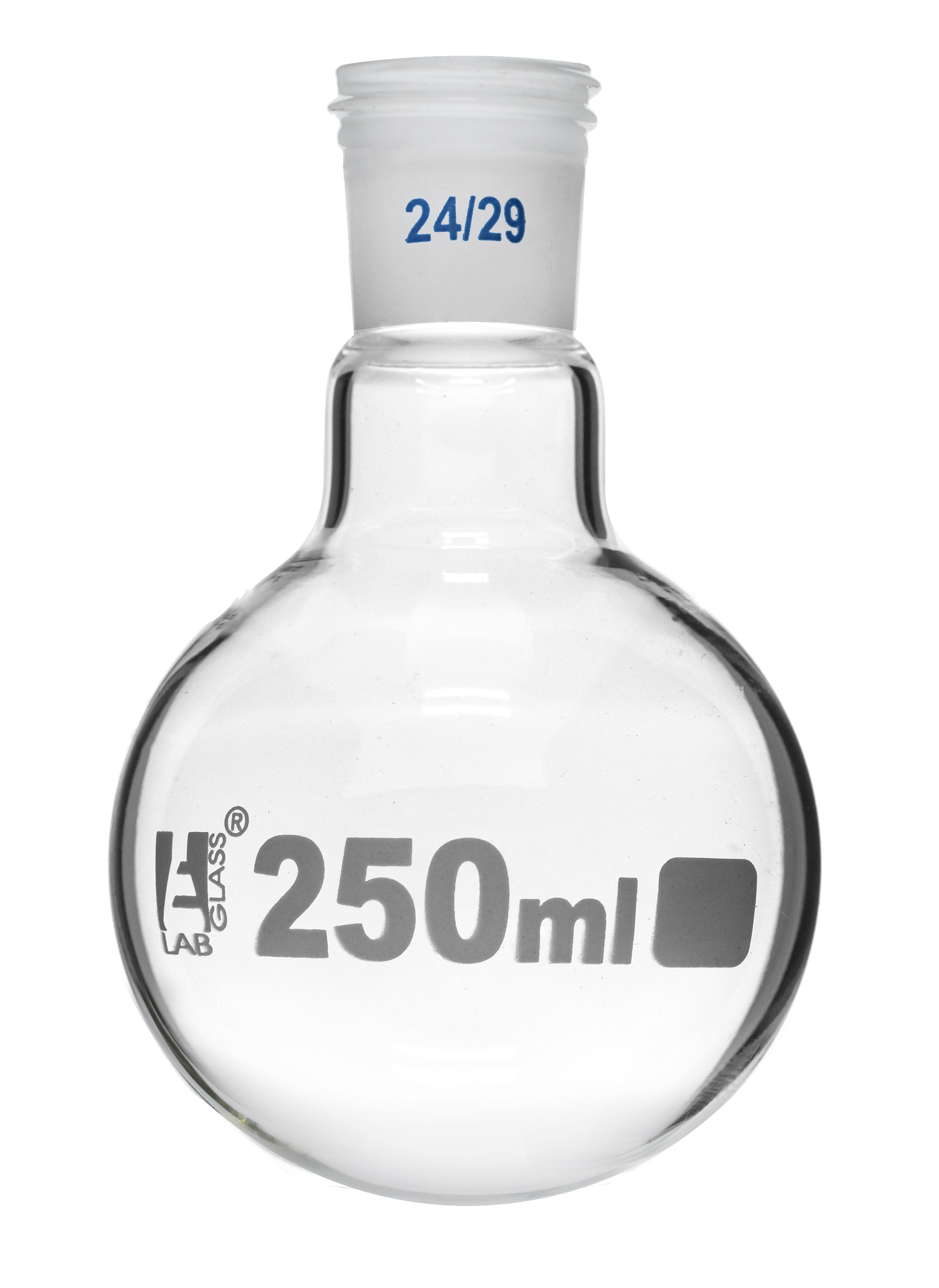 Round Bottom Borosilicate Glass Boiling Flask with Threaded Joint