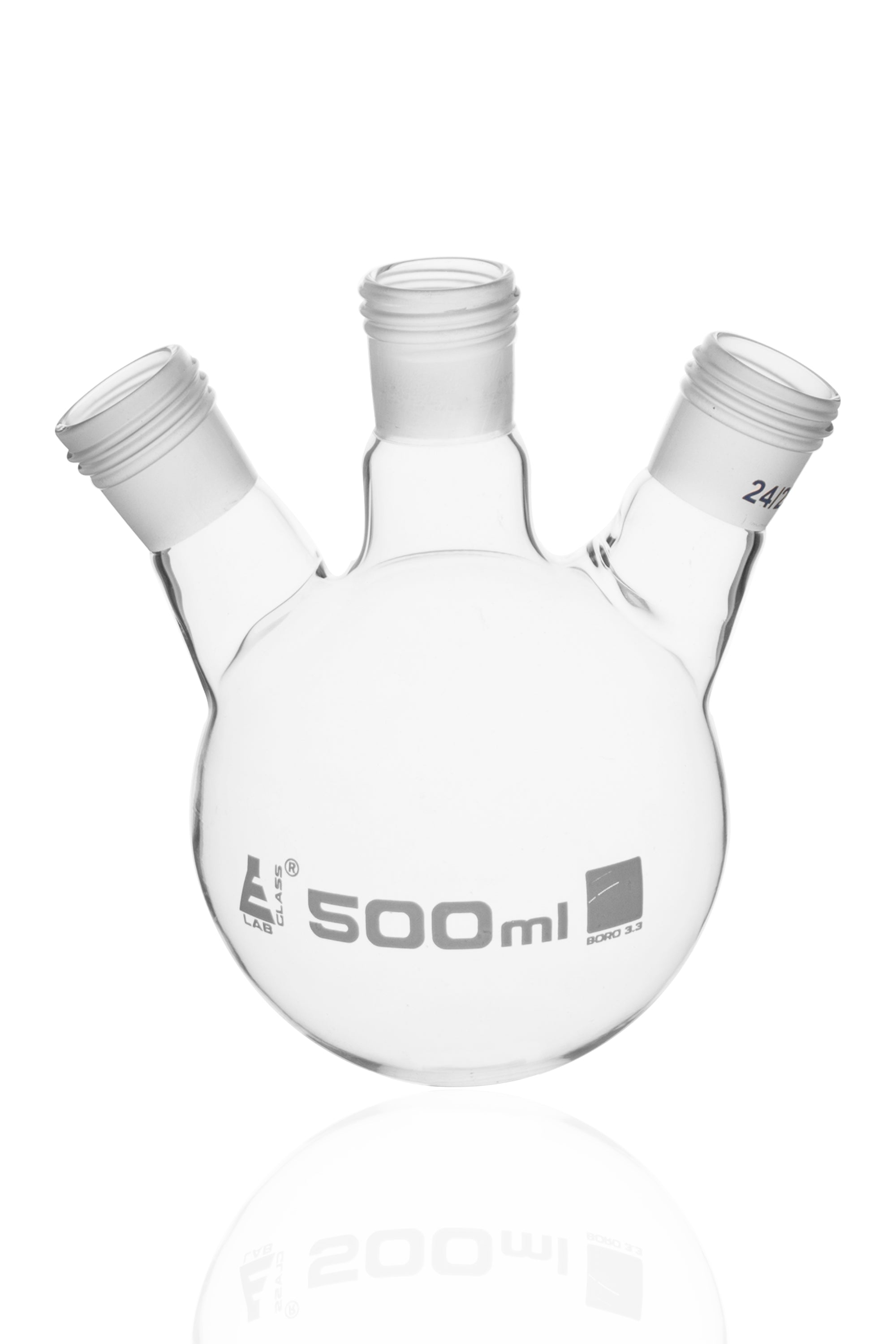 Round Bottom Three-Neck Borosilicate Glass Distillation Flask with Threaded Joints