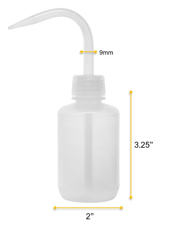 Leak-Proof Translucent LDPE Wash Bottle with Sturdy Delivery Tube, 250mL