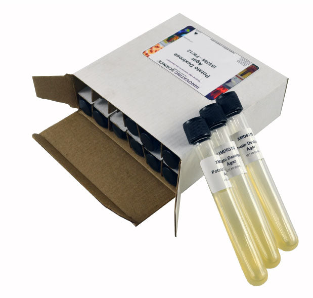 12-Pack Sterile Potato Dextrose Agar Slant Tubes