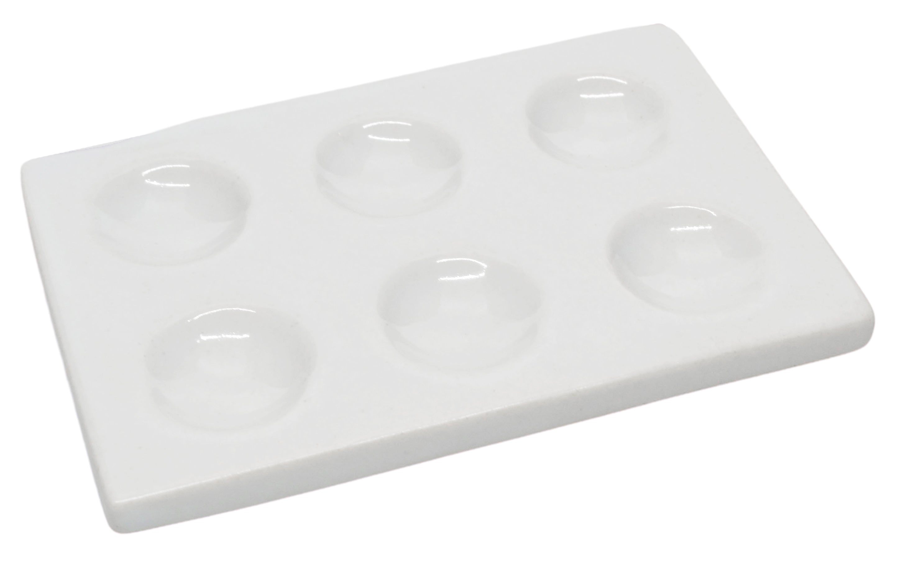 6-Well Porcelain Spot Plate, 4 x 3.6 inch