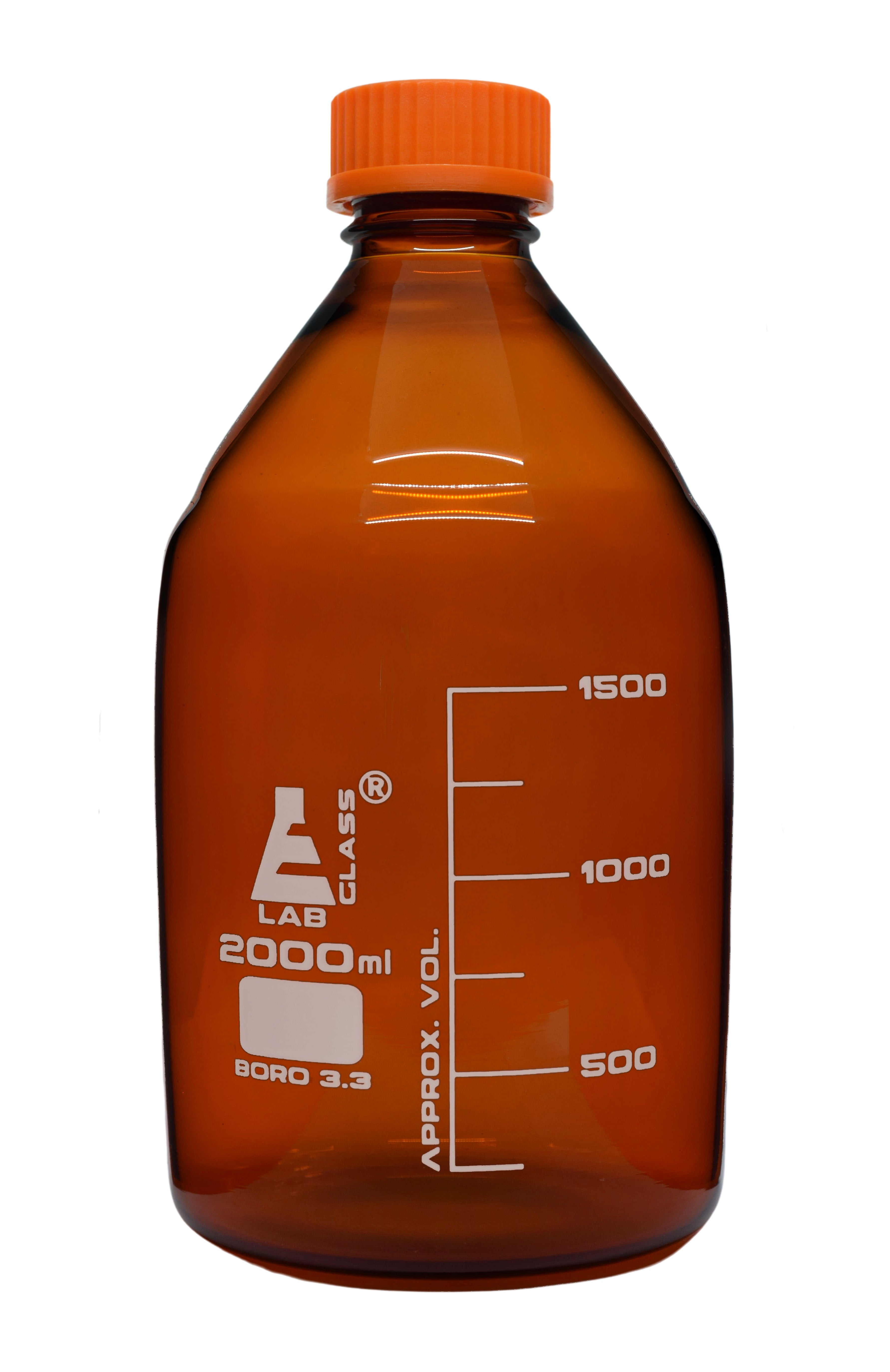 Amber Borosilicate Glass Reagent Bottle with Screw Cap