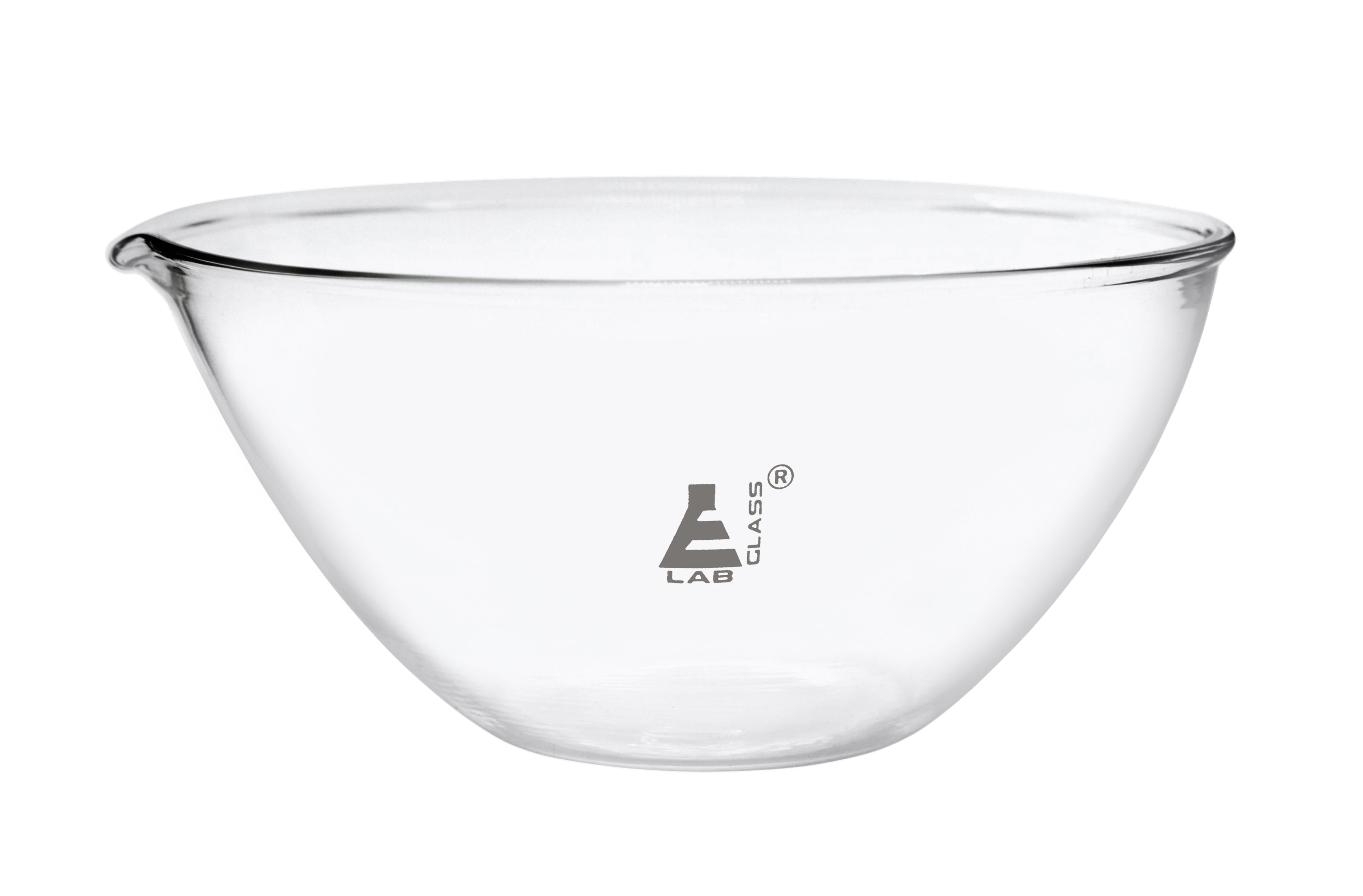 Flat Bottom Borosilicate Glass Evaporating Dish with Spout