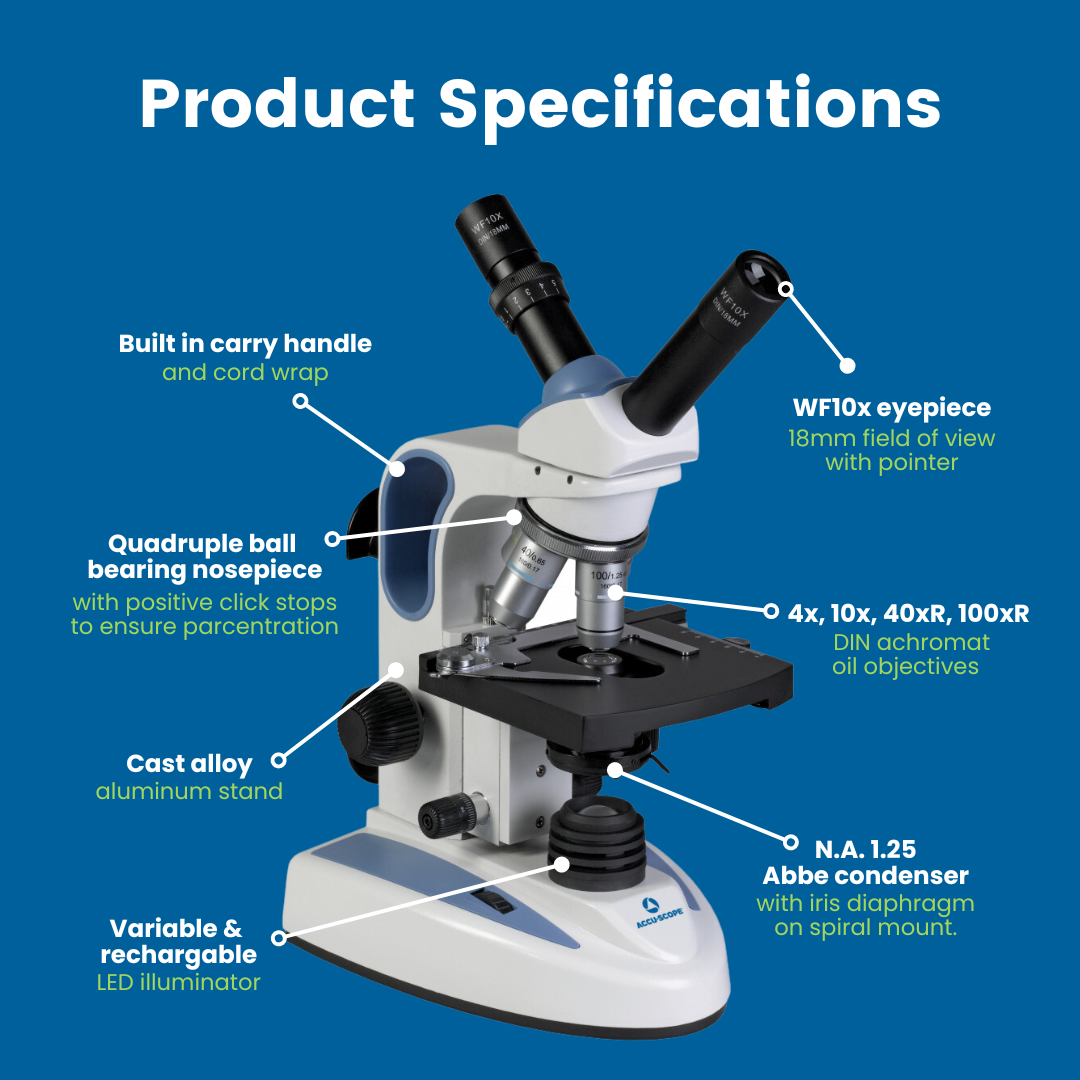 Accu-Scope Teaching Microscope, EXM-151-VT, 40-1000X (Dual View)