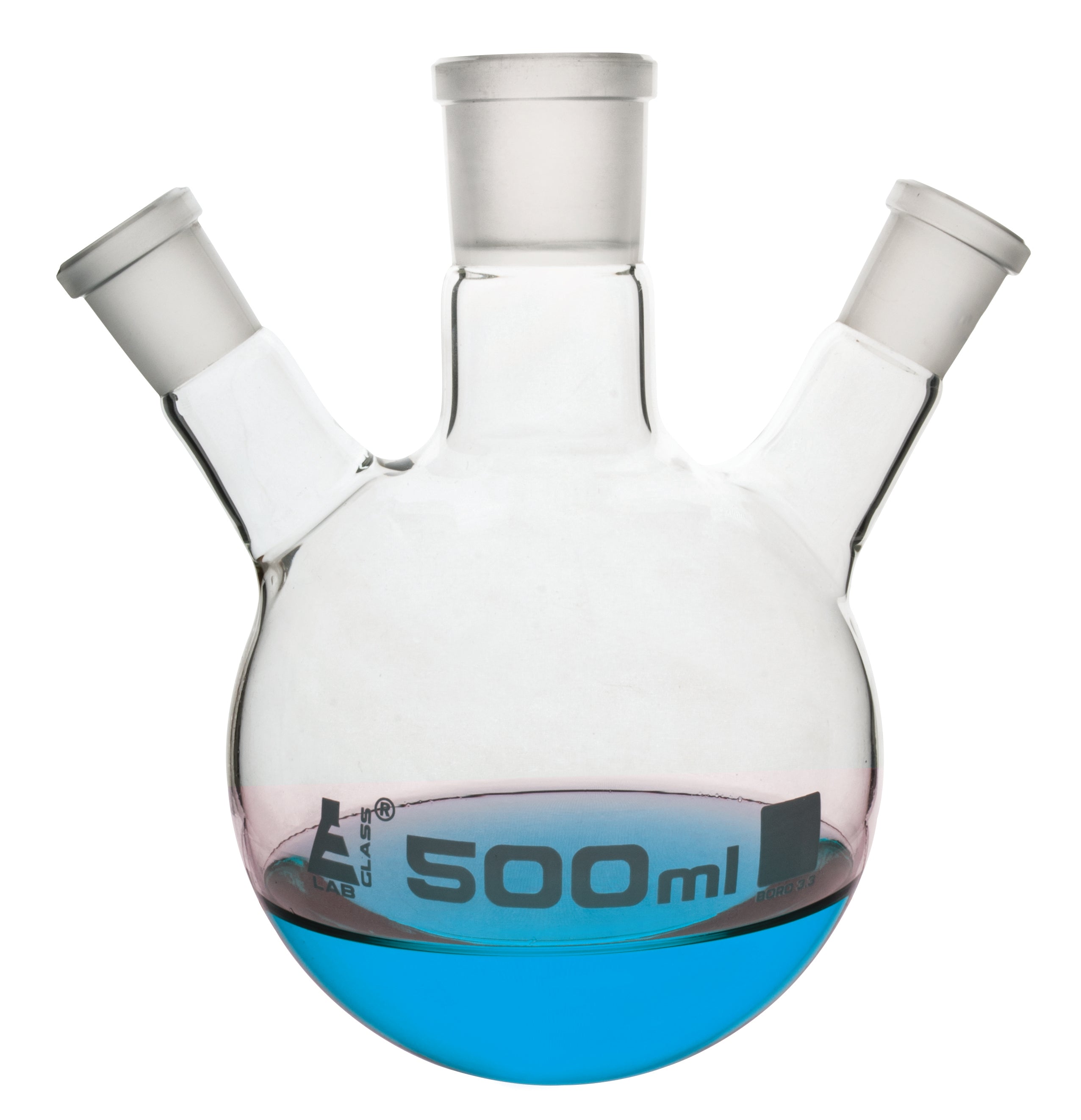Round Bottom Three-Angled-Neck Borosilicate Glass Distillation Flask