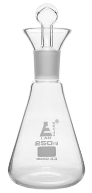 Conical Borosilicate Glass Iodine Flask with Interchangeable Stopper