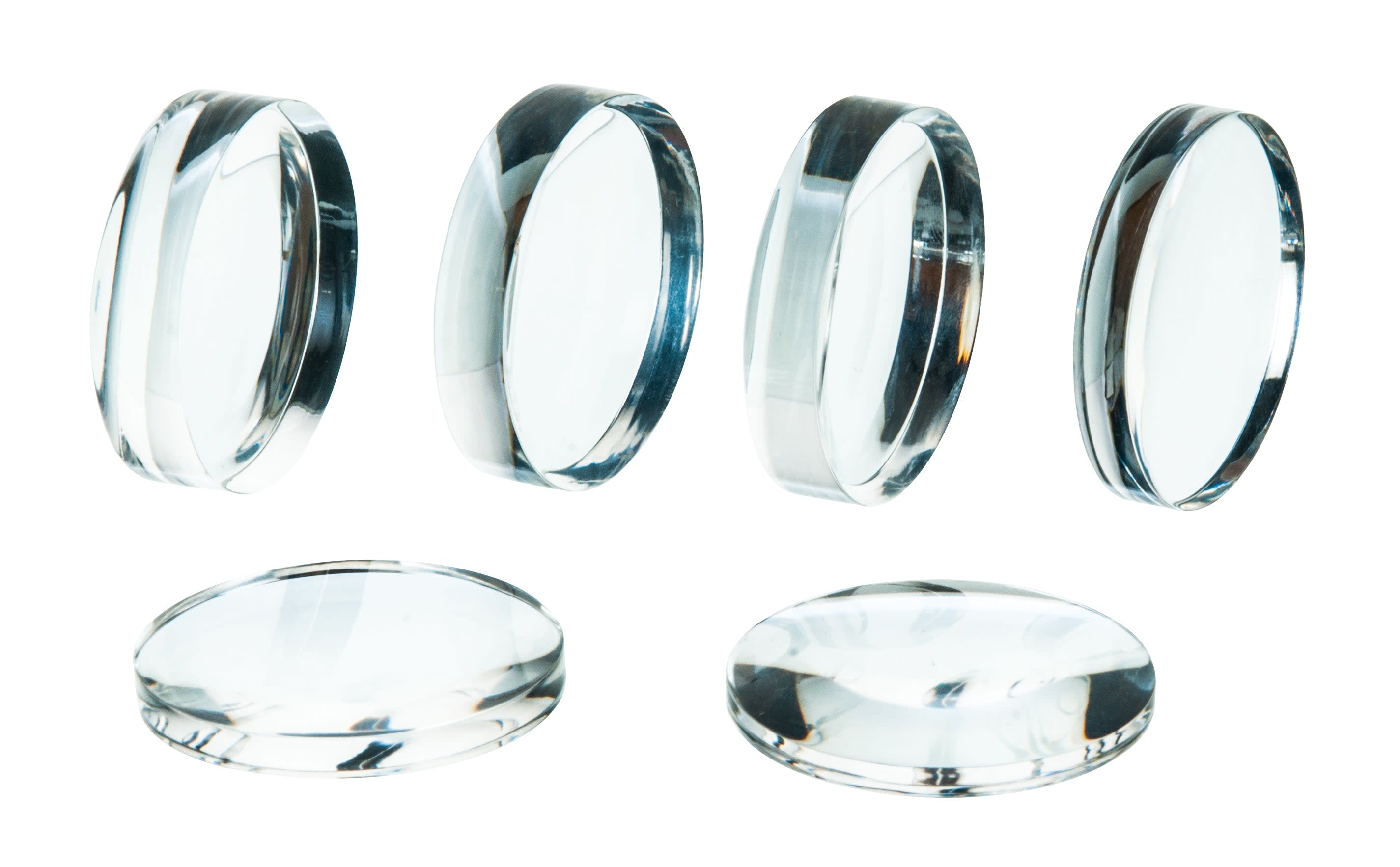 6-Piece Acrylic Lens Set, 38mm (Convex, Concave, Plano, Meniscus)