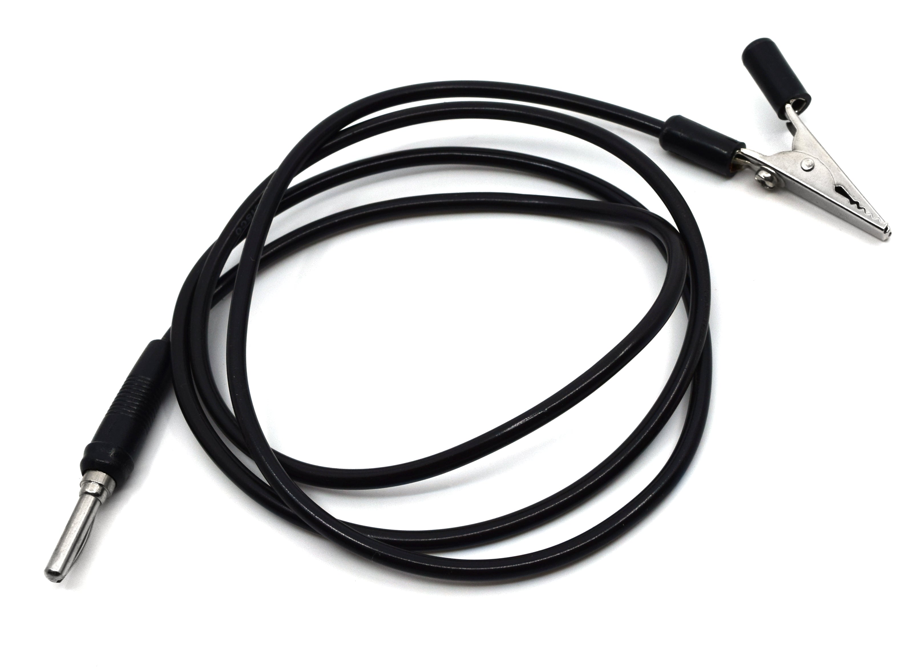 40" Connecting Lead with Alligator Clip and 4mm Plug, Black